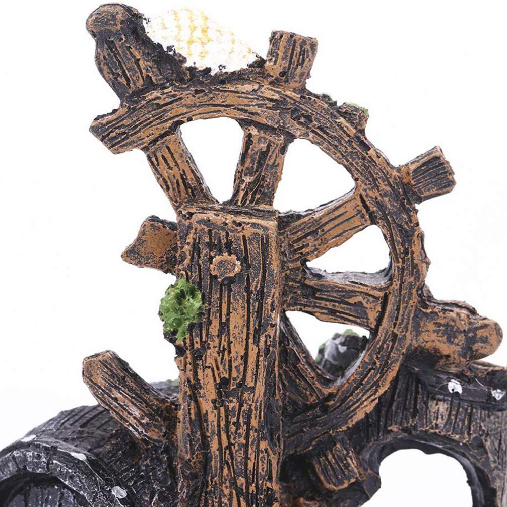Balacoo Resin Aquarium Decor - Wind Wheel Fish Tank Habitat Prop for Freshwater & Saltwater Tanks | Perfect for Betta Fish, Goldfish, Tropical Fish | Enhances Underwater Scenery in Home/Office Aquariums