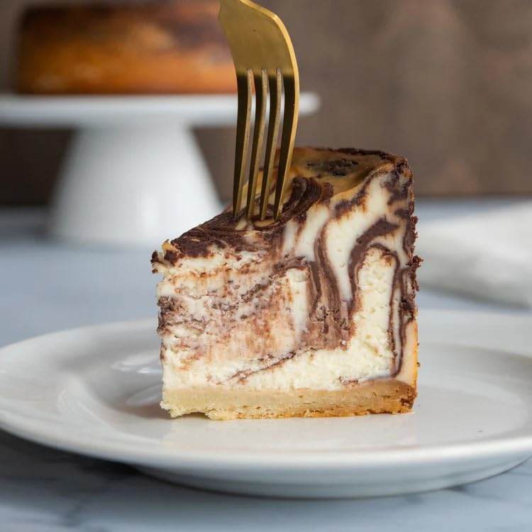 Carnegie Deli Chocolate Marble New York Cheesecake 8 Inch - Classic Creamy Dessert for Parties, Holidays & Family Gatherings (Serves 10-12)