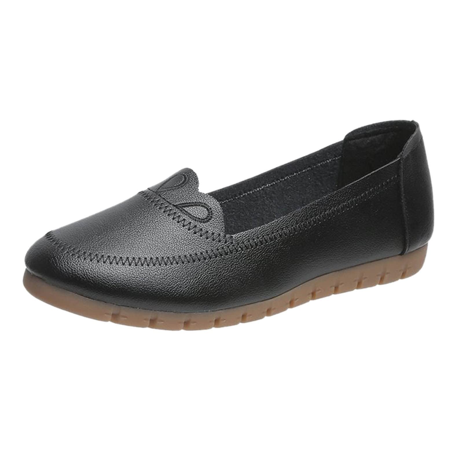RUIY Women's Breathable Lace-Up Flats - Lightweight Casual Work Shoes for Women & Men | Unisex Comfortable Sneakers for Walking, Office & Everyday Wear (Black)