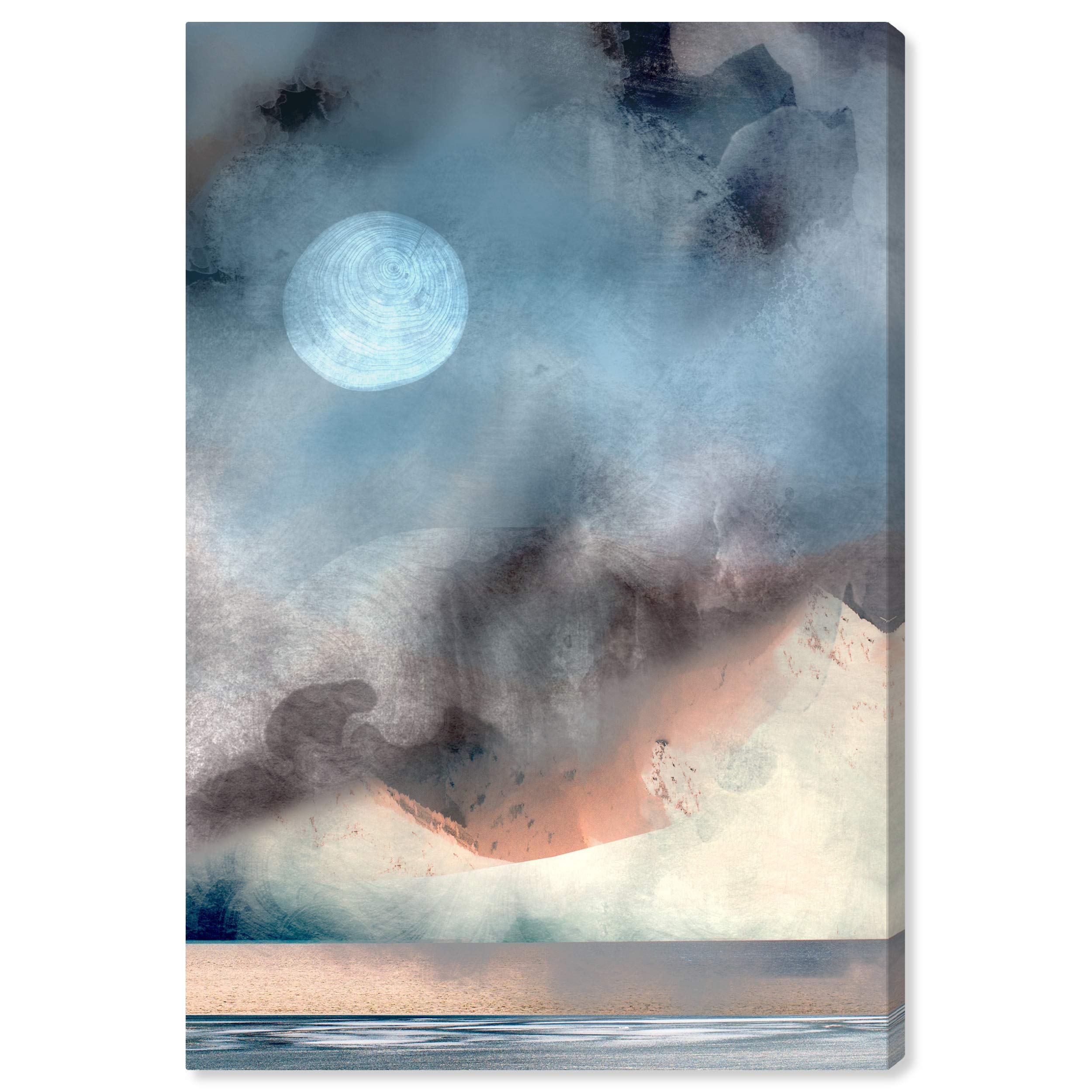Blazing Moon Space Wall Art Canvas Print - 16