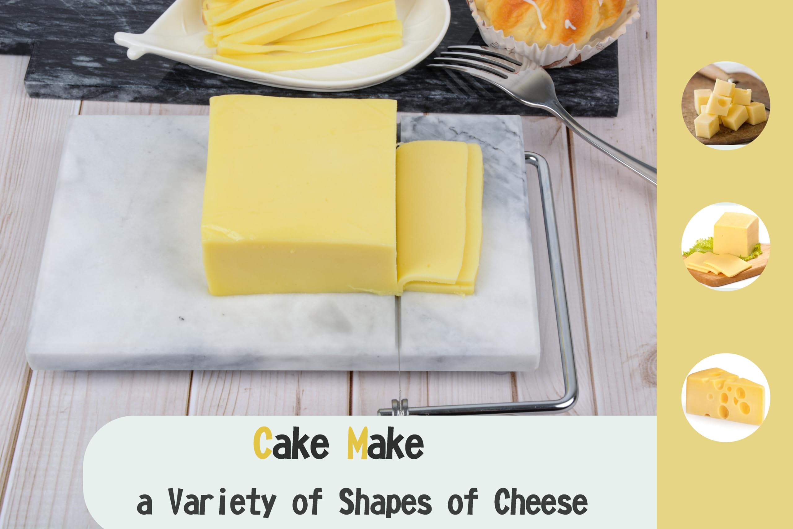 Premium Marble Cheese Slicer Board - 6