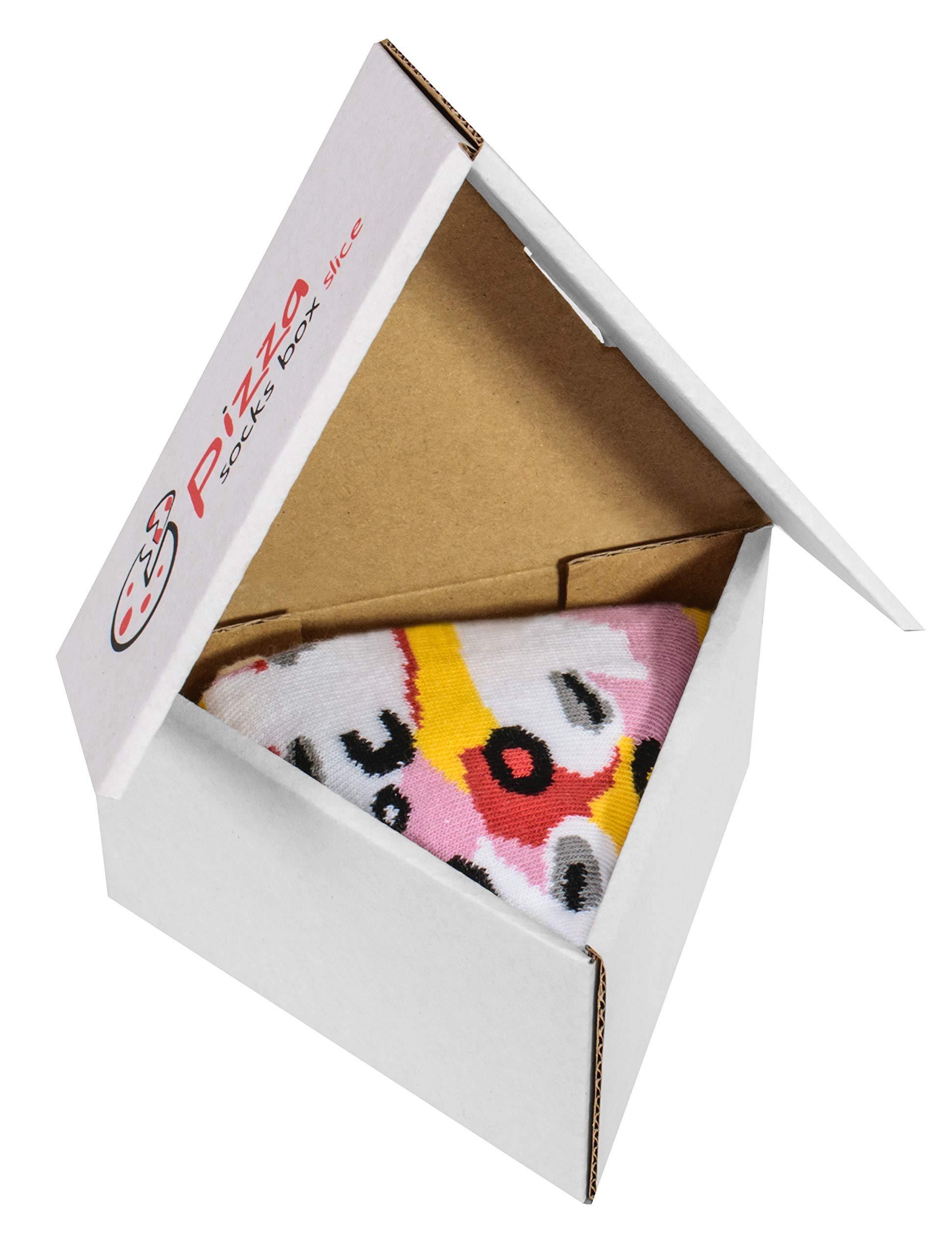 Pizza Socks Box Capriciosa - 1 Pair Unisex Cotton Socks | Funny Gift Idea | Made in Europe | Perfect for Pizza Lovers, Gag Gifts & Novelty Fashion