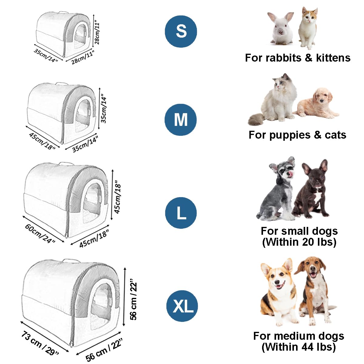 ANPPEX Large Cozy Indoor Dog House with Removable Cushion - Waterproof Covered Pet Bed for Small & Medium Dogs - Perfect for Living Room, Bedroom or Patio Use