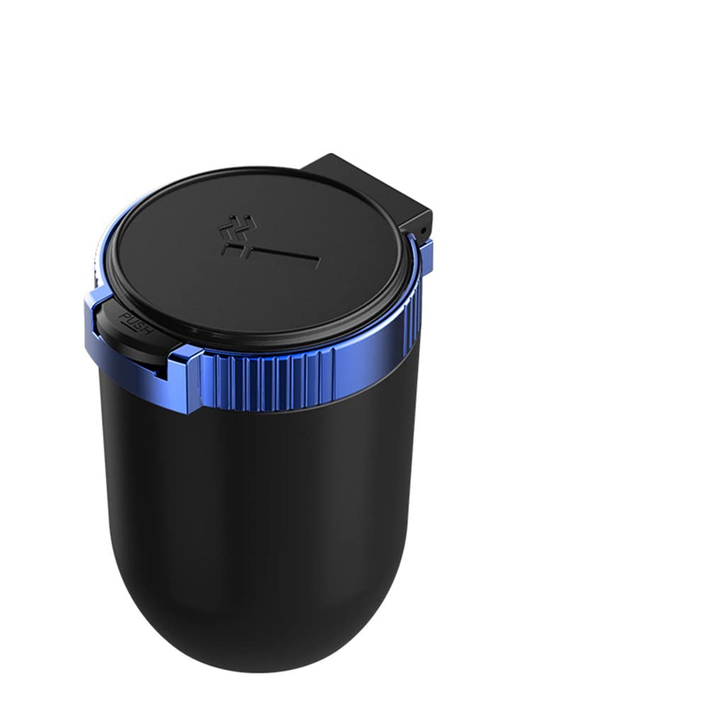 SEADEAR Mini Car Ashtray with LED Indicator - Portable Stainless Steel Smokeless Ashtray with Lid, Detachable & Easy to Clean - Perfect for Car, Office, Travel & Outdoor Smoking (Car Accessories)
