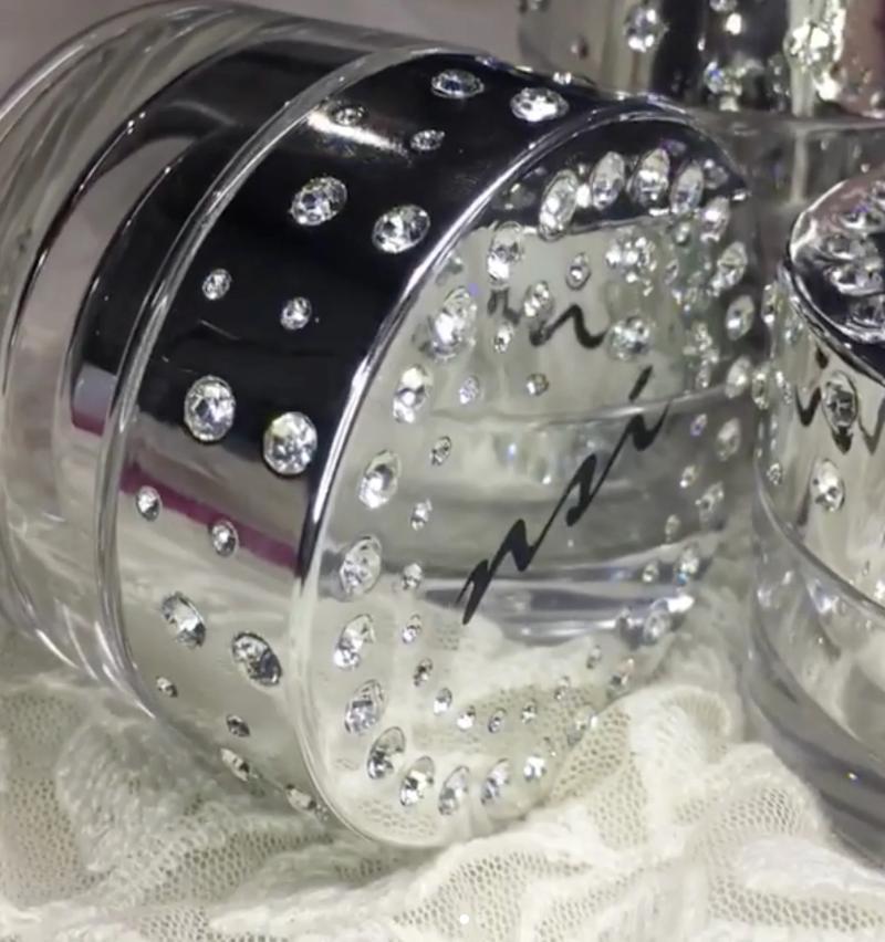 NSI Crystal Tabletop Bling Jar - Elegant Decorative Storage for Jewelry, Candles & Makeup | Perfect for Home Decor, Wedding Centerpieces & Gift Ideas