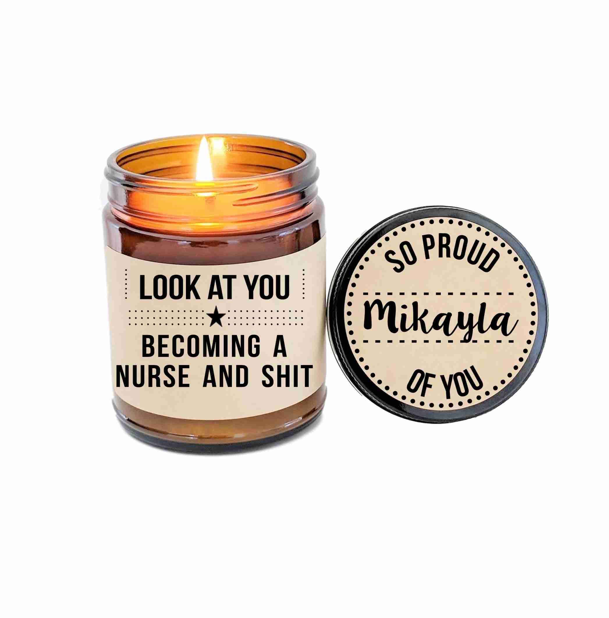 Funny Nurse Gift Candle - Nursing School Graduation & Nurse Practitioner Gift for LPN, RN - Personalized Scented Candle for Nurse Appreciation - Perfect for Nurses Week, Birthday & Retirement Gifts