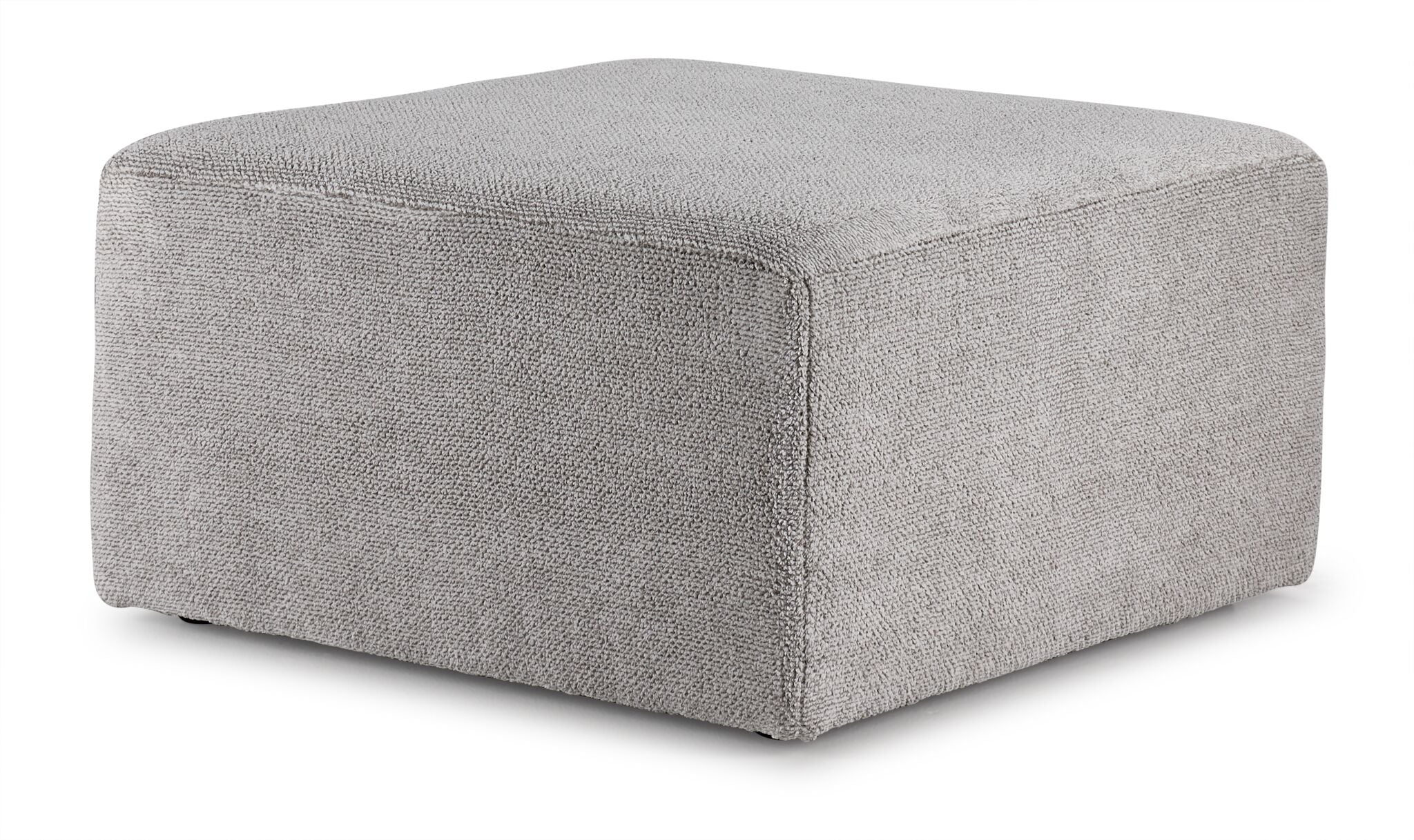 Celeste Square Ottoman Snoopy Grey - Modern Storage Footrest for Living Room, Bedroom & Office - Soft Grey Upholstered Cube Seat with Hidden Storage