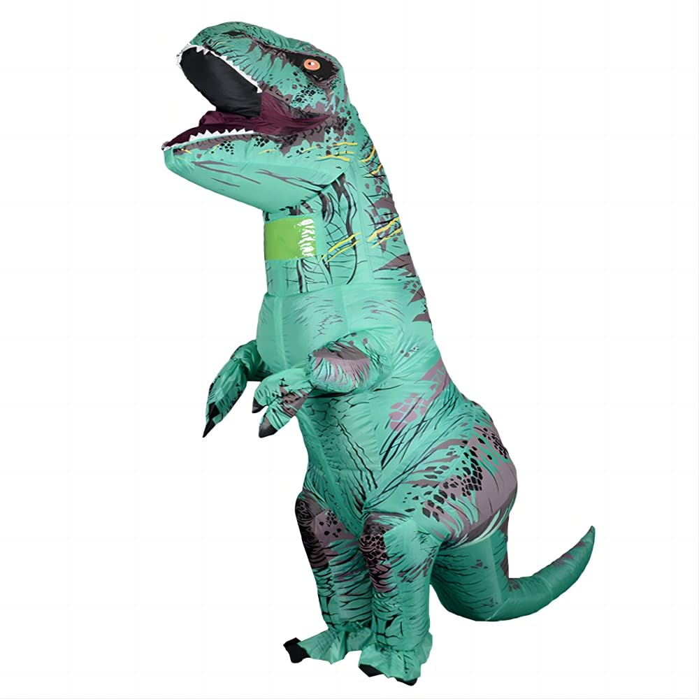 Inflatable T-Rex Dinosaur Costume for Adults - Funny Blow Up Dino Halloween Party Outfit, Dinosaur Costume Suit for Cosplay, Themed Parties & Events