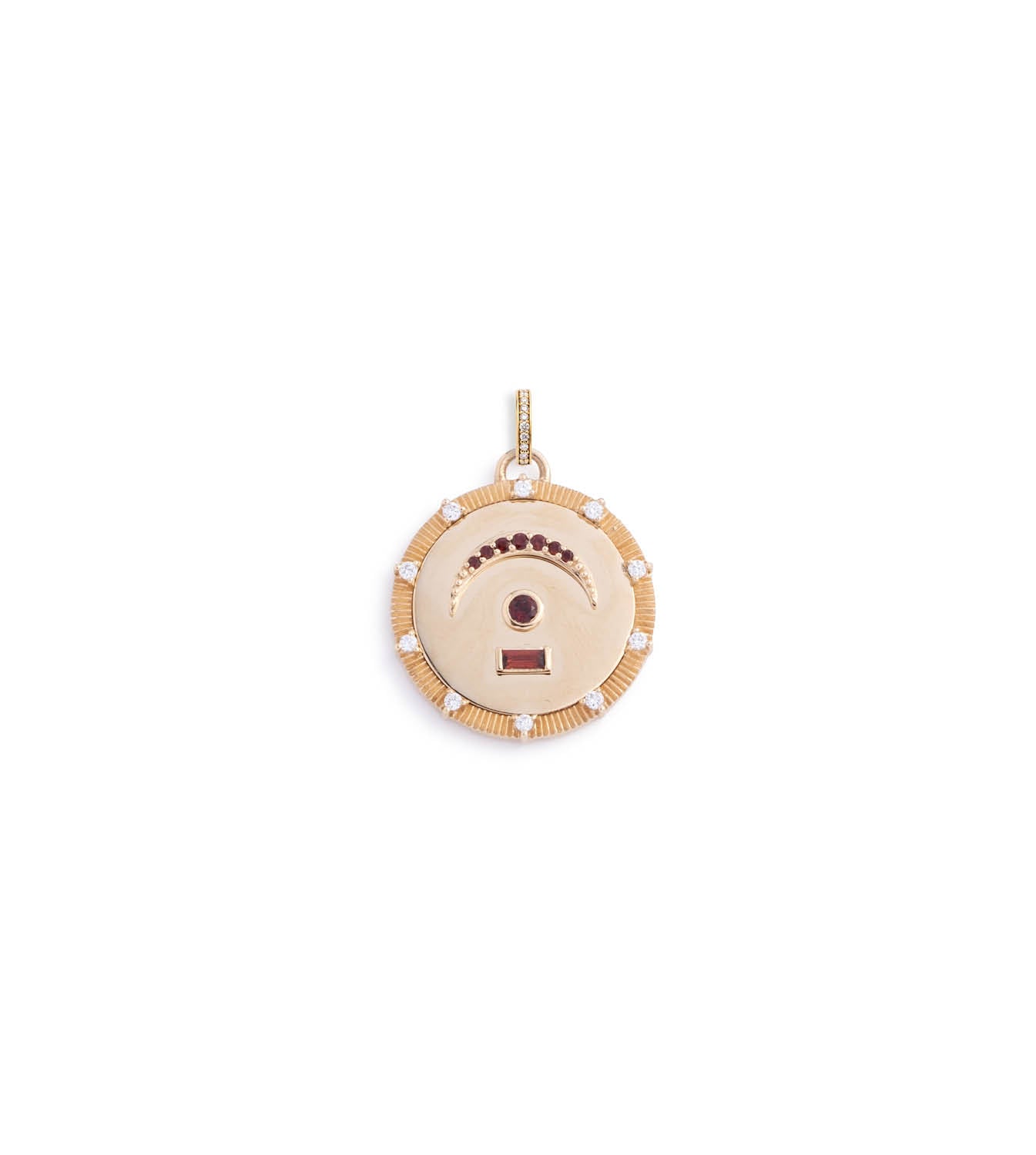 Pause Internal Compass Medium Medallion Garnet with Annex Link - Spiritual Jewelry for Meditation, Energy Healing & Chakra Balancing