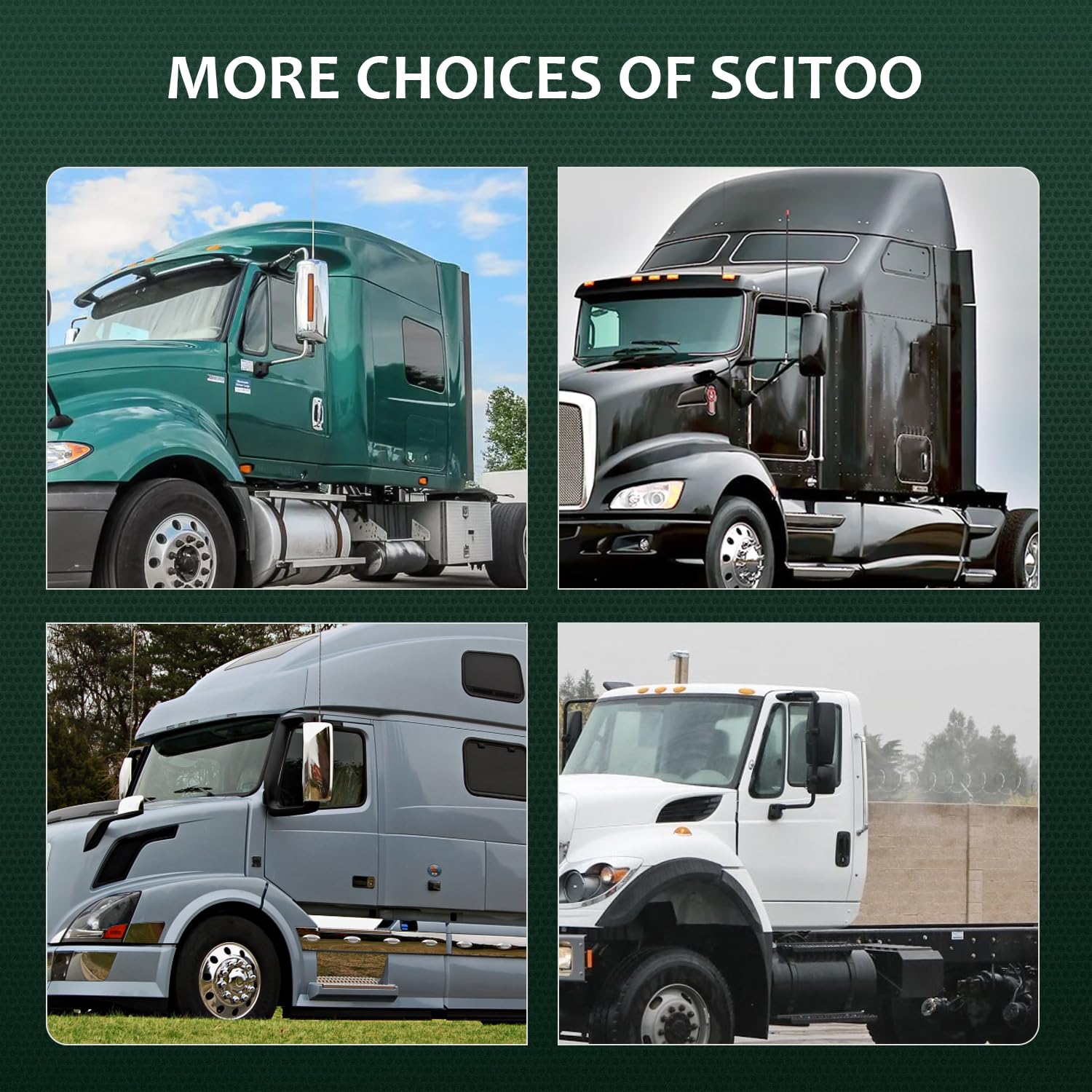 SCITOO Power Heated Grey Truck Hood Mirror Tow Mirror - Door Mounted Replacement for 2005-2017 Freightliner Century Columbia with PC LH Tuck Car Mirror - Perfect for Long Haul Trucking & Enhanced Side Visibility