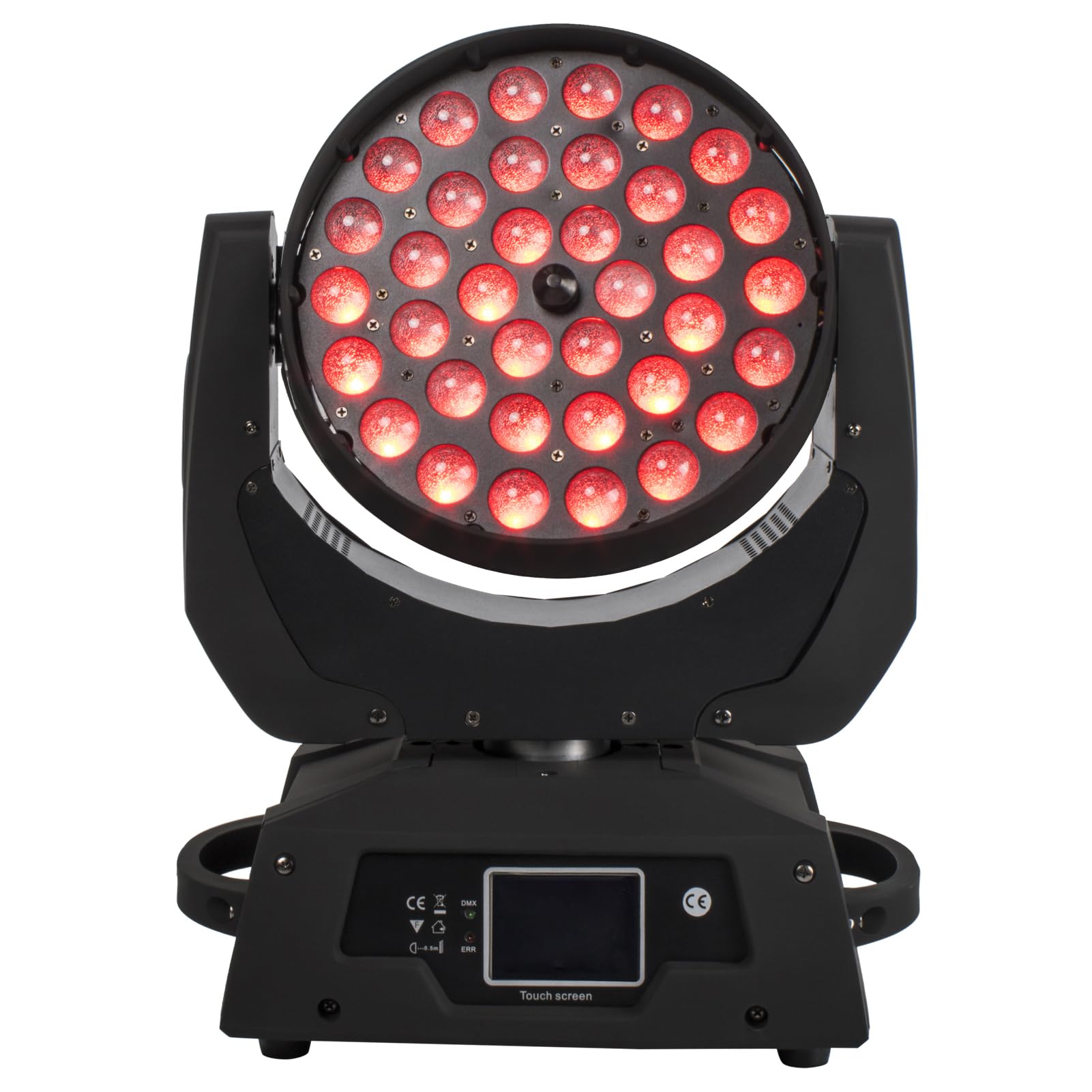 SHEHDS 36x18W LED Moving Head Light with Wash Zoom Effect (15-90 Degree) - RGBWA+UV 6IN1 DMX 512 DJ Stage Lights with Touch Screen for Christmas, Wedding, Disco Party - Perfect for Nightclubs, Concerts, and Stage Performances