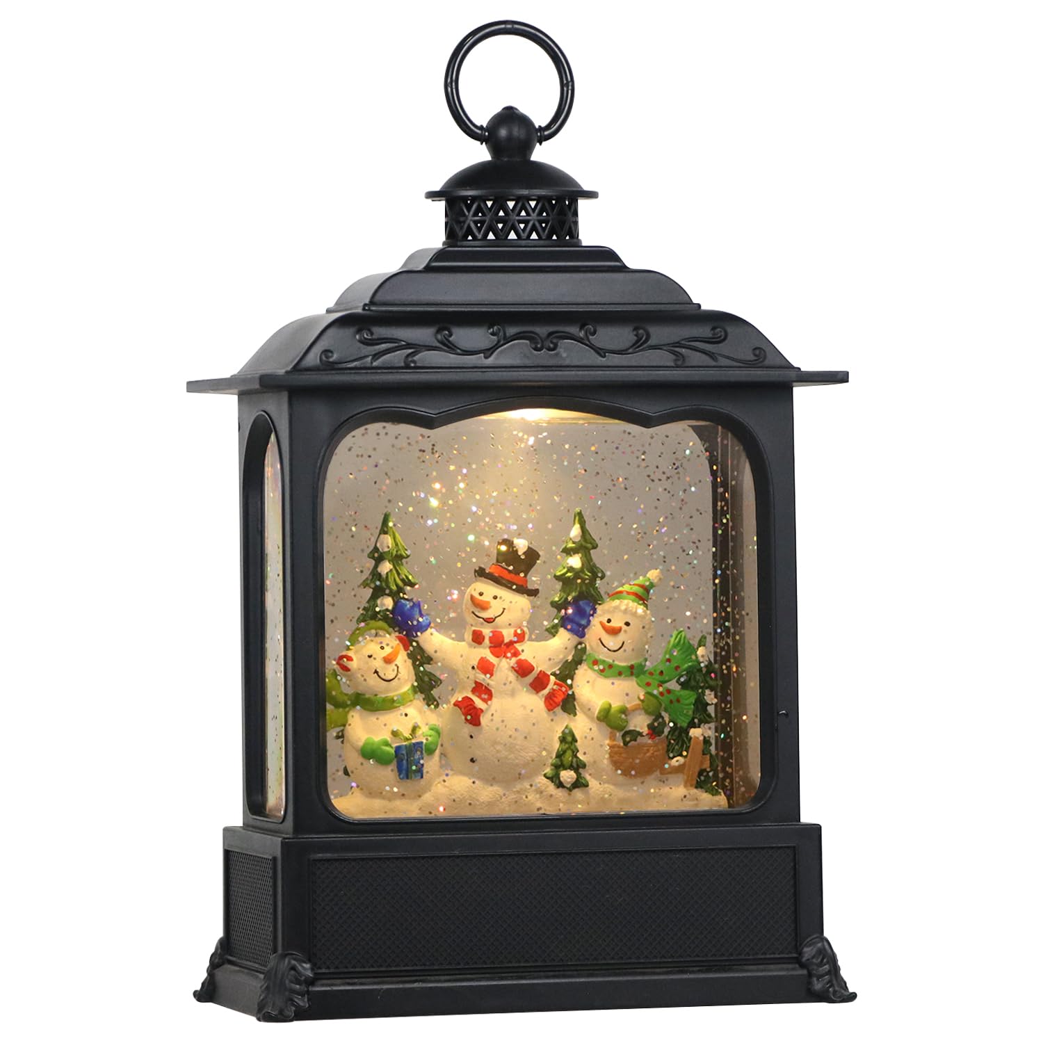 Eldnacele Musical Snow Globe Lantern with Timer - USB/Battery Operated Swirling Singing Water Glittering Light - Christmas Decoration for Adults & Kids (Snowman Design) - Perfect for Holiday Home Decor, Gift Giving & Winter Wonderland Displays