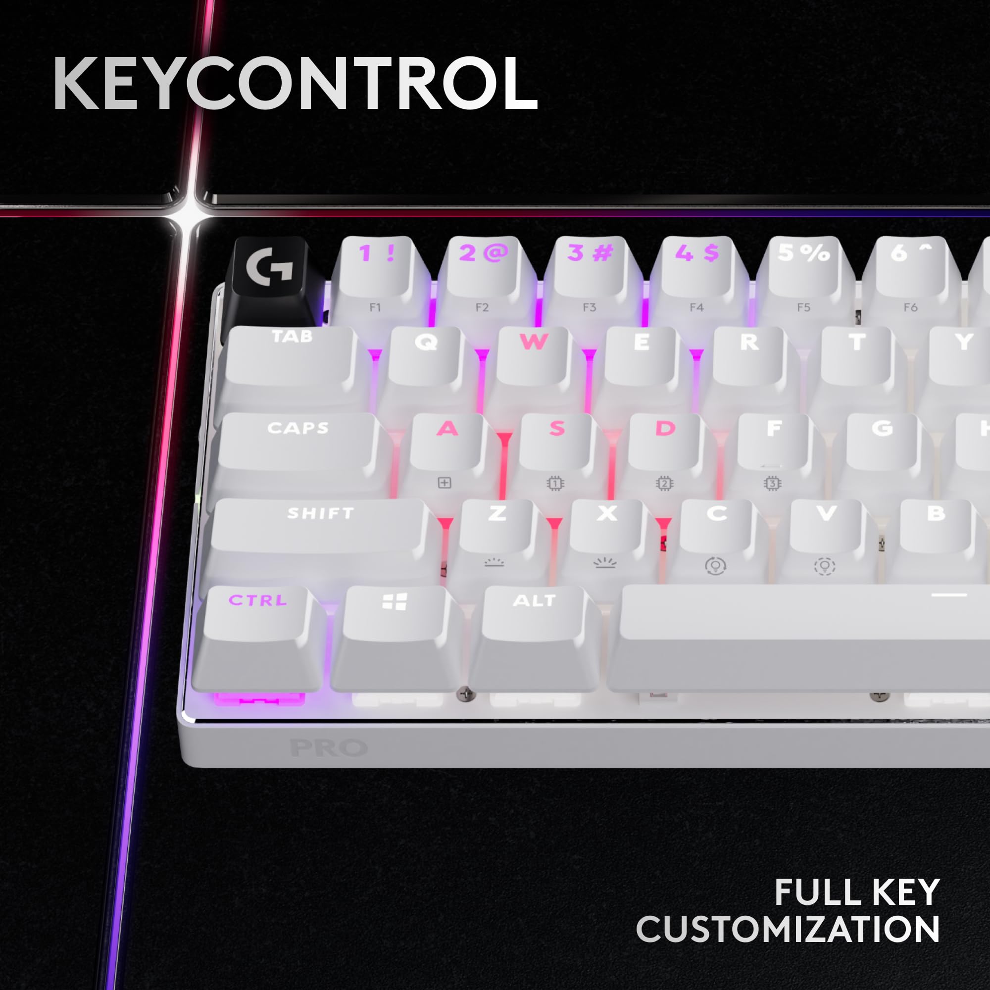 Logitech G PRO X 60 Lightspeed Wireless Mechanical Gaming Keyboard - Compact 60% TKL Design, RGB LIGHTSYNC, GX Optical Tactile Switches, Durable PBT Keycaps for Windows PC (White) - Perfect for Esports, Streaming & Office Work