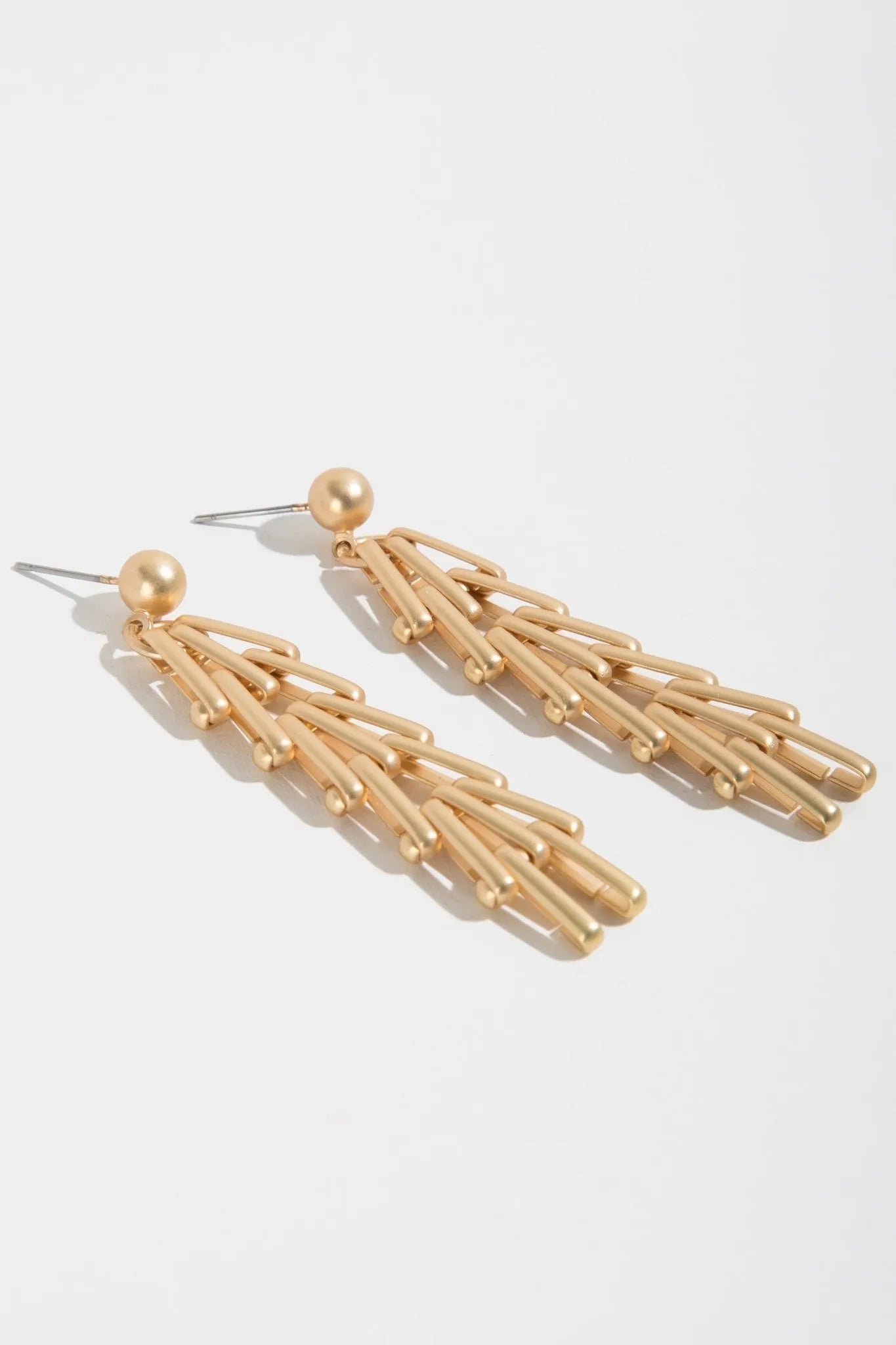 14K Gold Chain Cluster Dangle Earrings for Women - Elegant Drop Earrings for Party, Wedding & Evening Wear