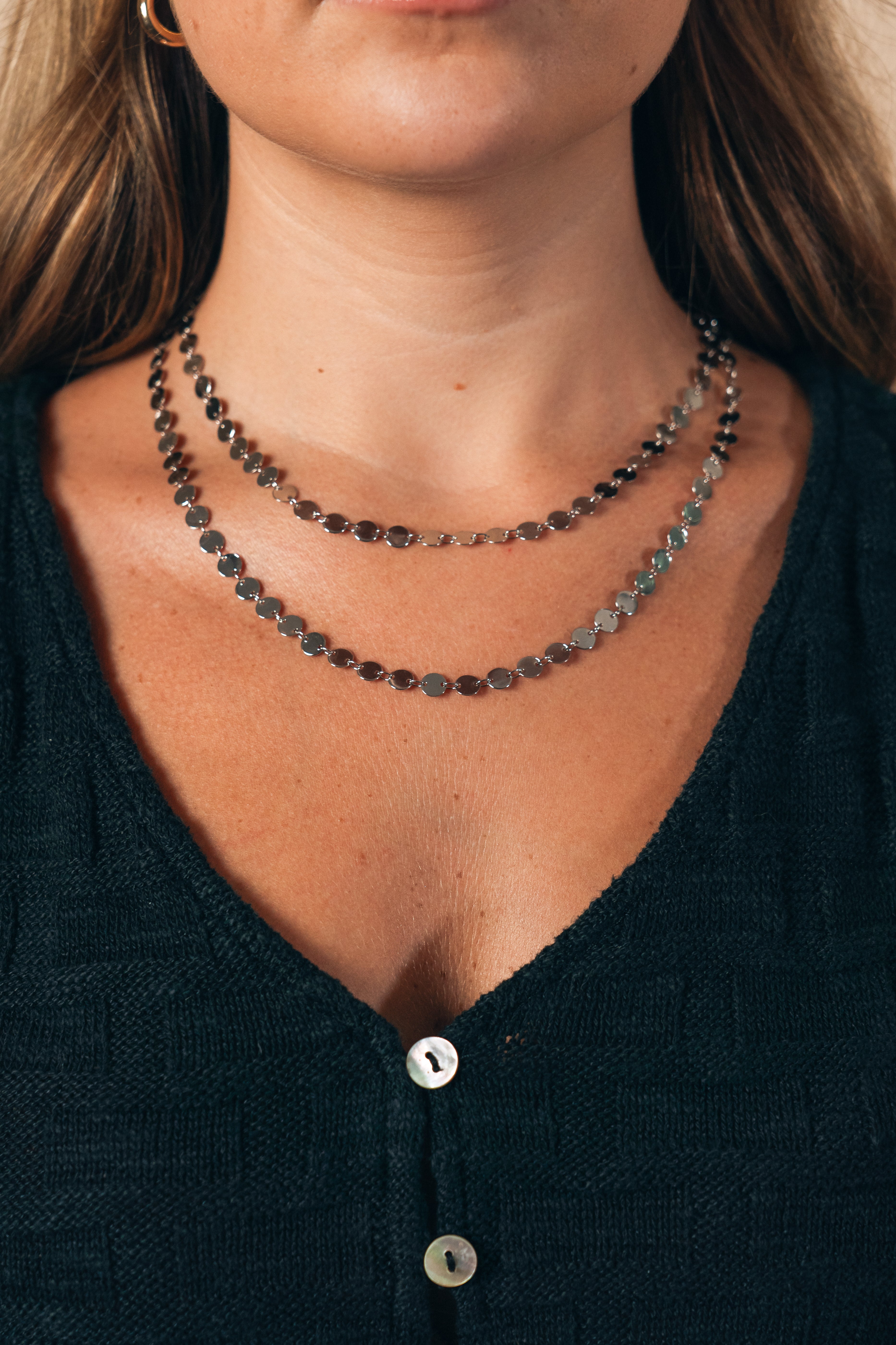 Elegant Round Disk Pendant Necklace with Long Chain - Perfect for Women's Fashion, Layering & Everyday Wear