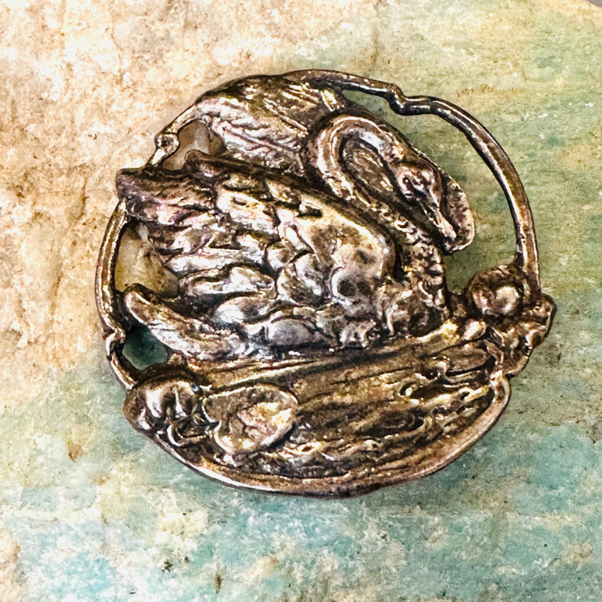 Vintage Art Nouveau Style Sterling Silver Swan Pin Brooch - Elegant Jewelry Gift for Women, Perfect for Weddings, Parties & Collectors