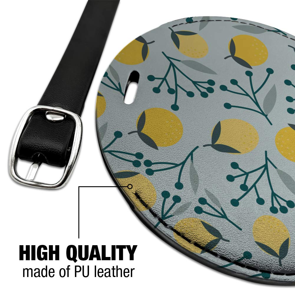 Premium Round Leather Luggage Tag with ID Card Holder - Durable Suitcase Carry-On Accessory for Travel, Business Trips & Vacation Identification