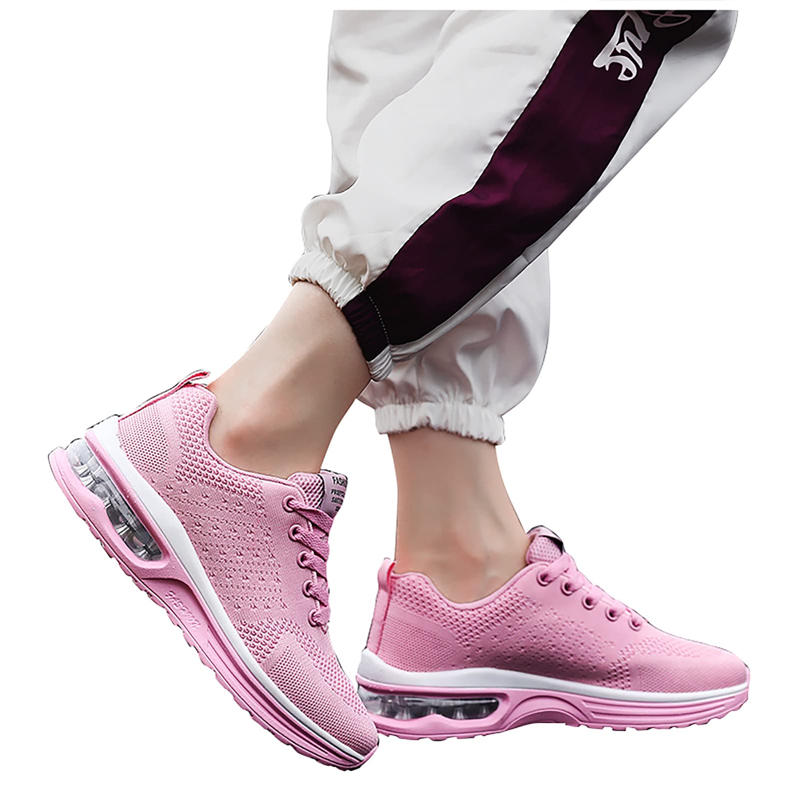 Bombasty Fashion Air Sneakers - Men's & Women's Running Shoes with Air Cushion | Breathable Mesh Athletic Shoes for Walking, Fitness, Gym & Jogging | Comfortable Casual Tennis Shoes | Pink Size 37 EU | Perfect for Workouts, Daily Wear & Outdoor Activities