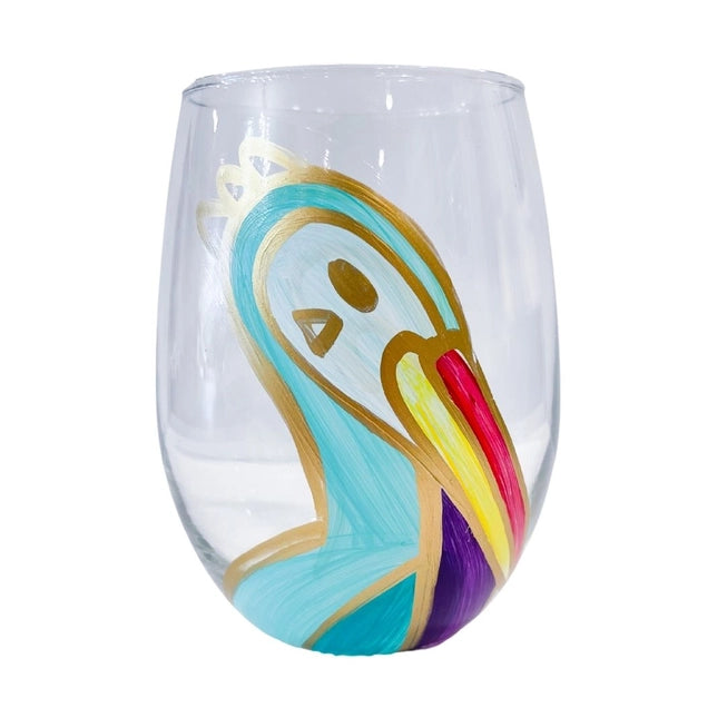 Hand Painted Wine Glass Set - Elegant Elevated Design for Parties, Weddings & Home Decor | Unique Gift for Wine Lovers