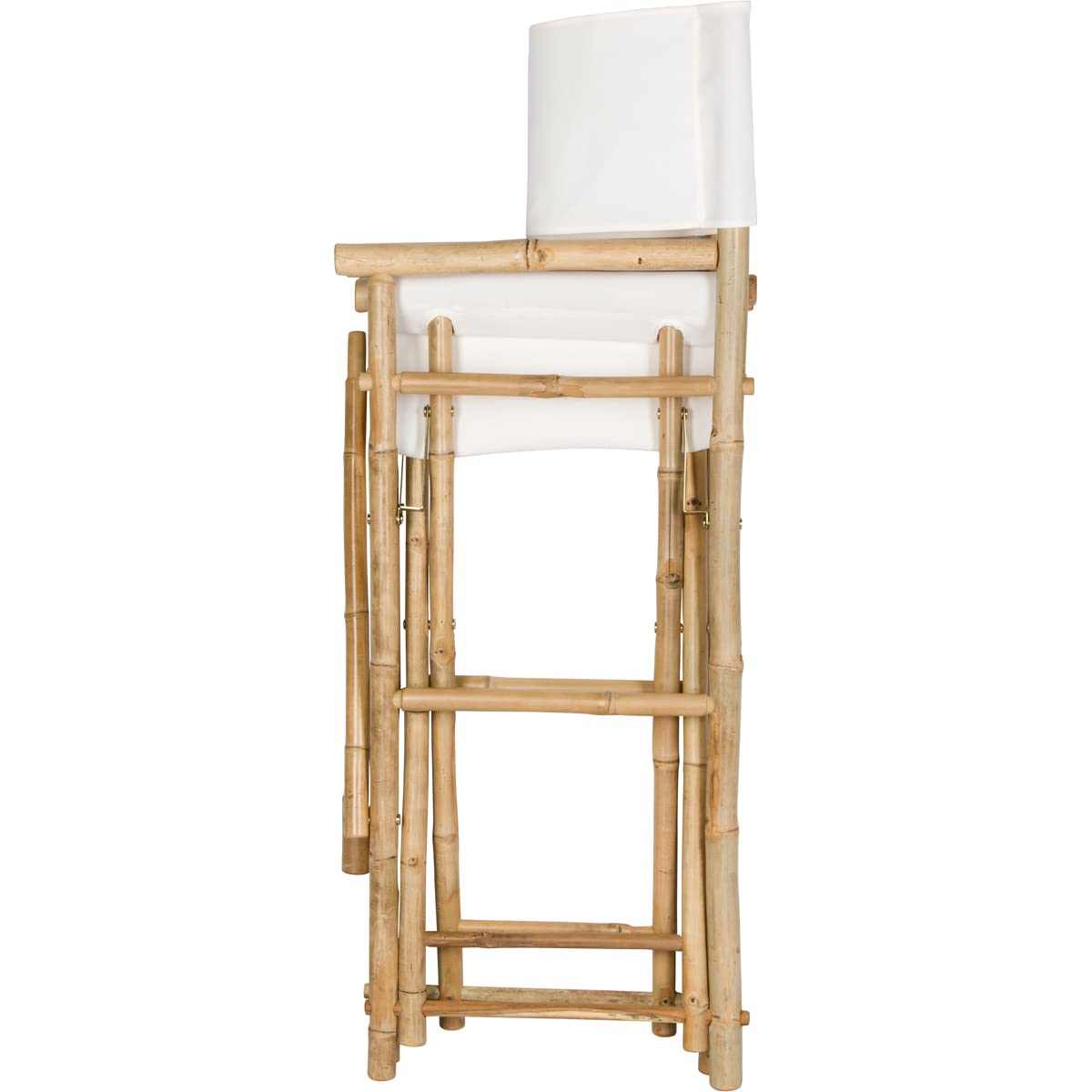 Premium White Bamboo Director Chair - Lightweight & Durable Folding Chair for Outdoor Events, Beach, Camping, and Home Theater Seating