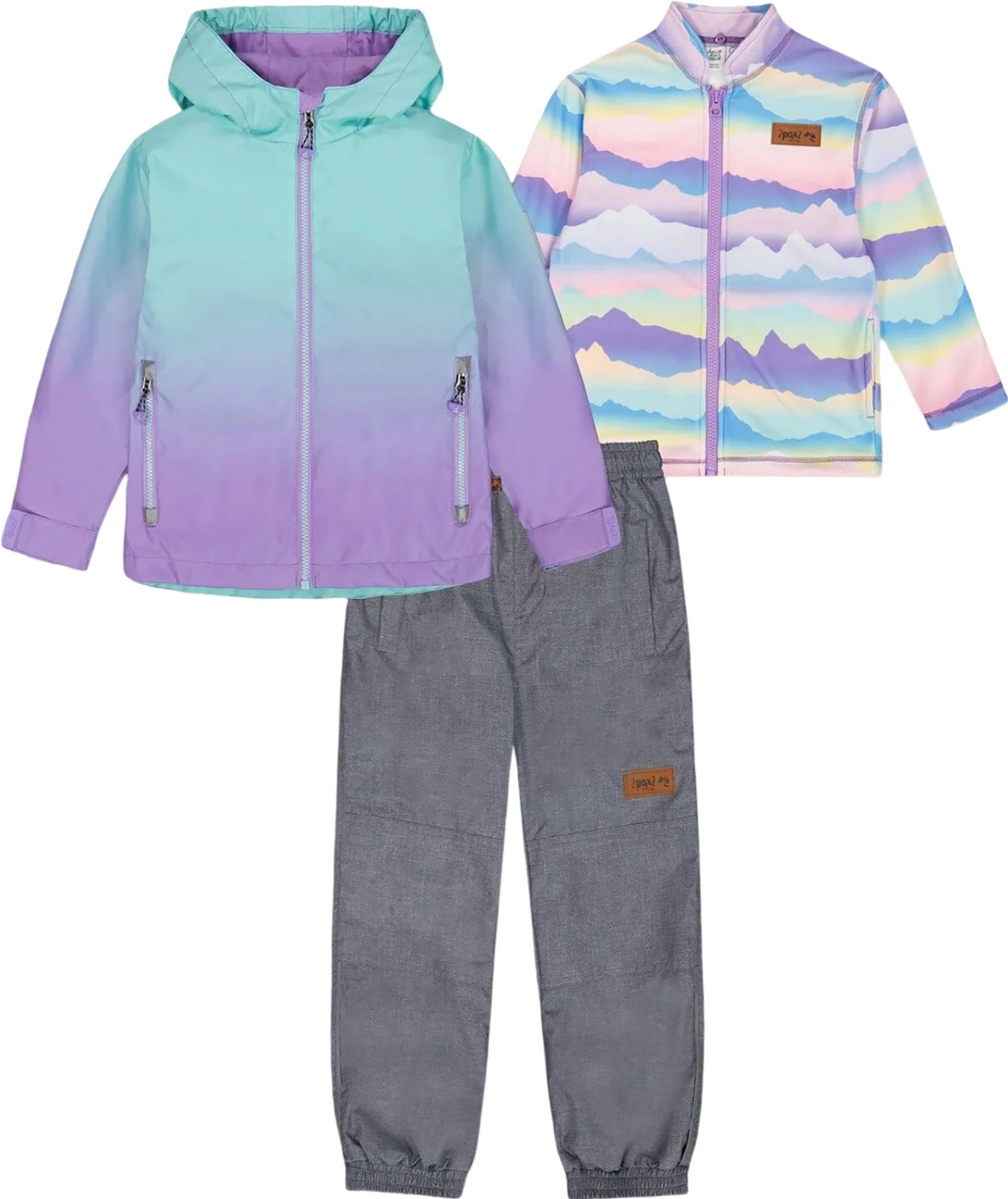 3 in 1 Mid Season Outerwear Set for Little Boys - Waterproof Jacket, Fleece Hoodie & Pants - Perfect for Fall & Spring Outdoor Activities