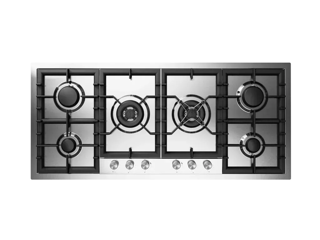 ILVE Professional Plus 48-Inch Stainless Steel Gas Cooktop - 6 Burner Dual Flame Gas Hob for Kitchen Island or Countertop Installation - Perfect for Home Chefs & Professional Cooking