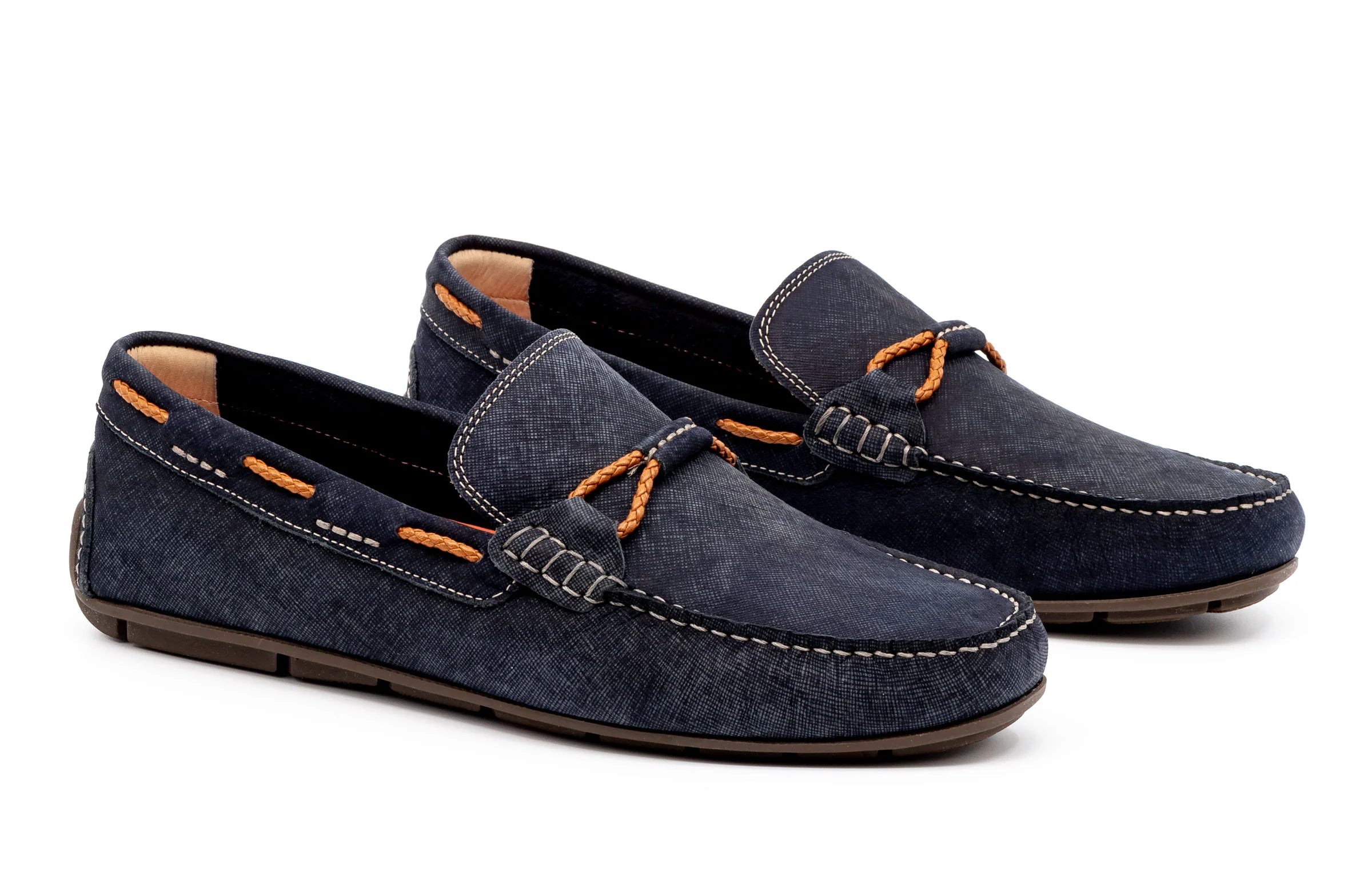 Martin Dingman Navy Blue Bermuda Loafers for Men - Comfortable Slip-On Dress Shoes for Business, Casual & Travel