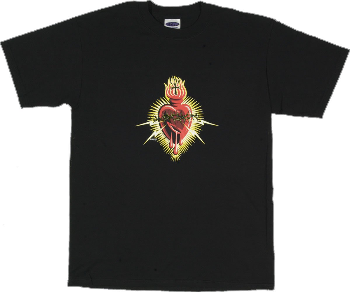 Pop Almera Electric Heart Graphic T-Shirt for Women - Trendy Casual Tee for Concerts, Parties & Everyday Wear