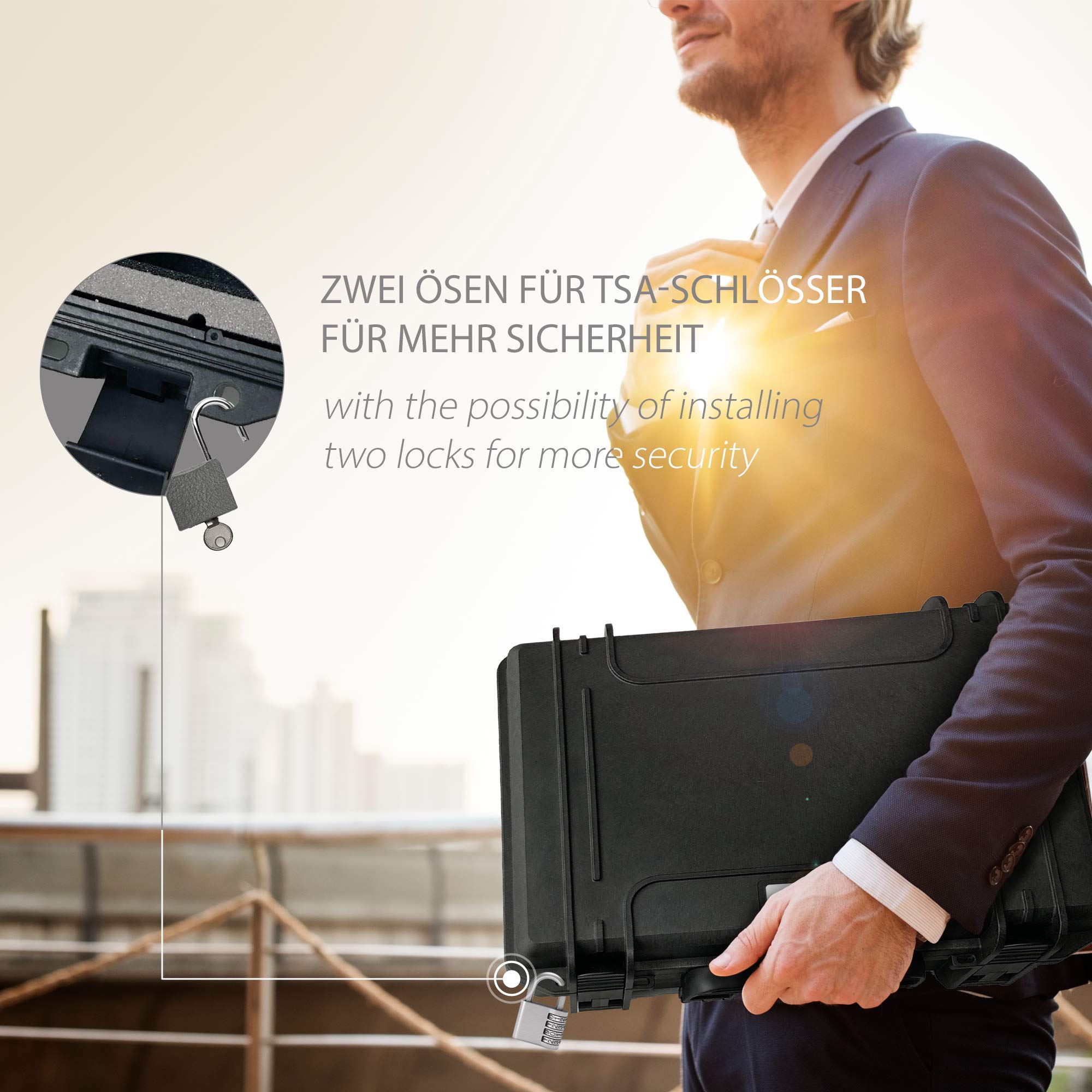 Premium Watch Travel Case for 14 Watches - Waterproof & Dustproof Storage with Lock - German-Made Luxury Watch Organizer - Perfect for Travel, Business Trips & Watch Collection Display