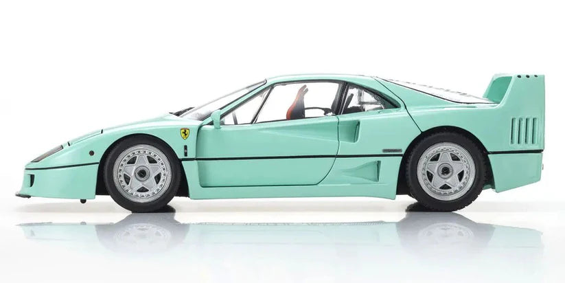 Kyosho 1:18 Scale Ferrari F40 1987 Model Car in Mint Green - Collectible Diecast Replica for Display, Gifts, and Racing Enthusiasts
