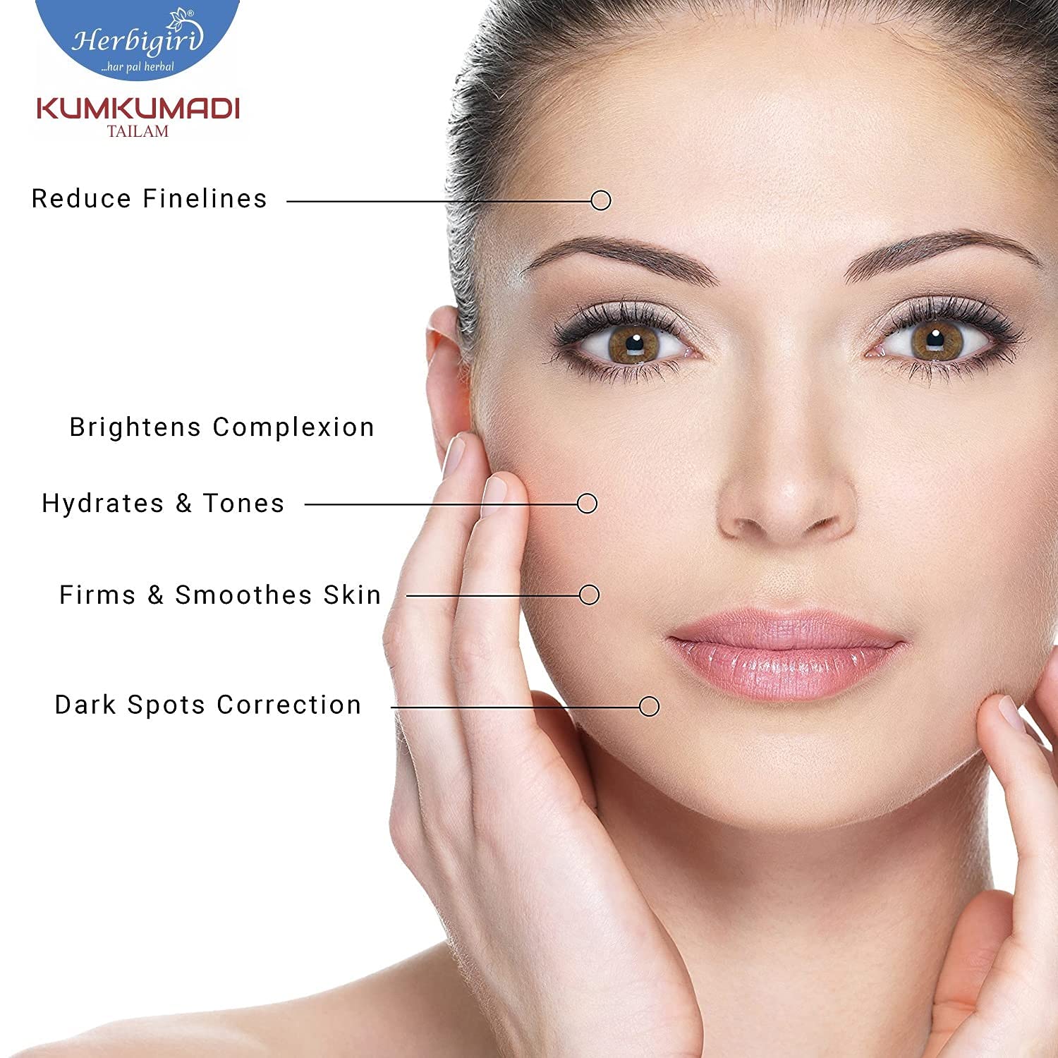 HERBIGIRI Ayurvedic Kumkumadi Tailam - Anti-Aging Face Oil for Brightening, Whitening, Wrinkles, Fine Lines & Pigmentation - Natural Skincare for Men & Women (30ml) - Perfect for Nighttime Routine & Daily Glow Boost