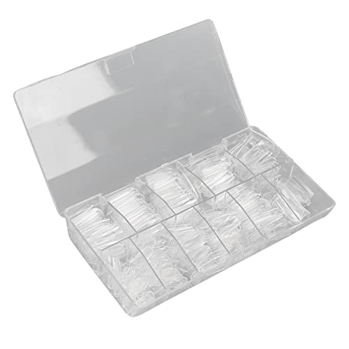 Professional Fake Nails - Odorless Transparent Nail Tips for Women, Strong & Sturdy Nail Art Tools for Home Salon, Wedding & Party Manicures (Perfect for DIY Nail Extensions & Special Occasions)