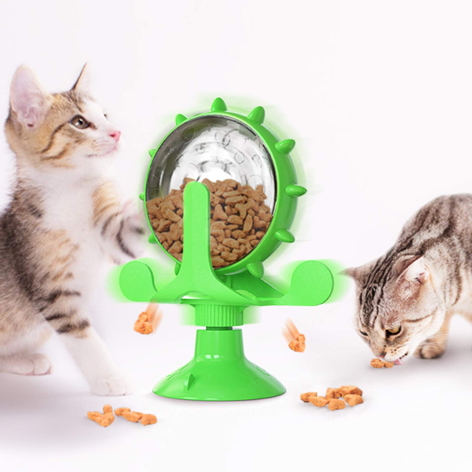 Funny Cat Slow Feeder & Dog Toy - Interactive Windmill Turntable Food Dispenser for Pets | Mental Stimulation & Portion Control for Cats & Dogs | Perfect for Mealtime Enrichment and Boredom Relief