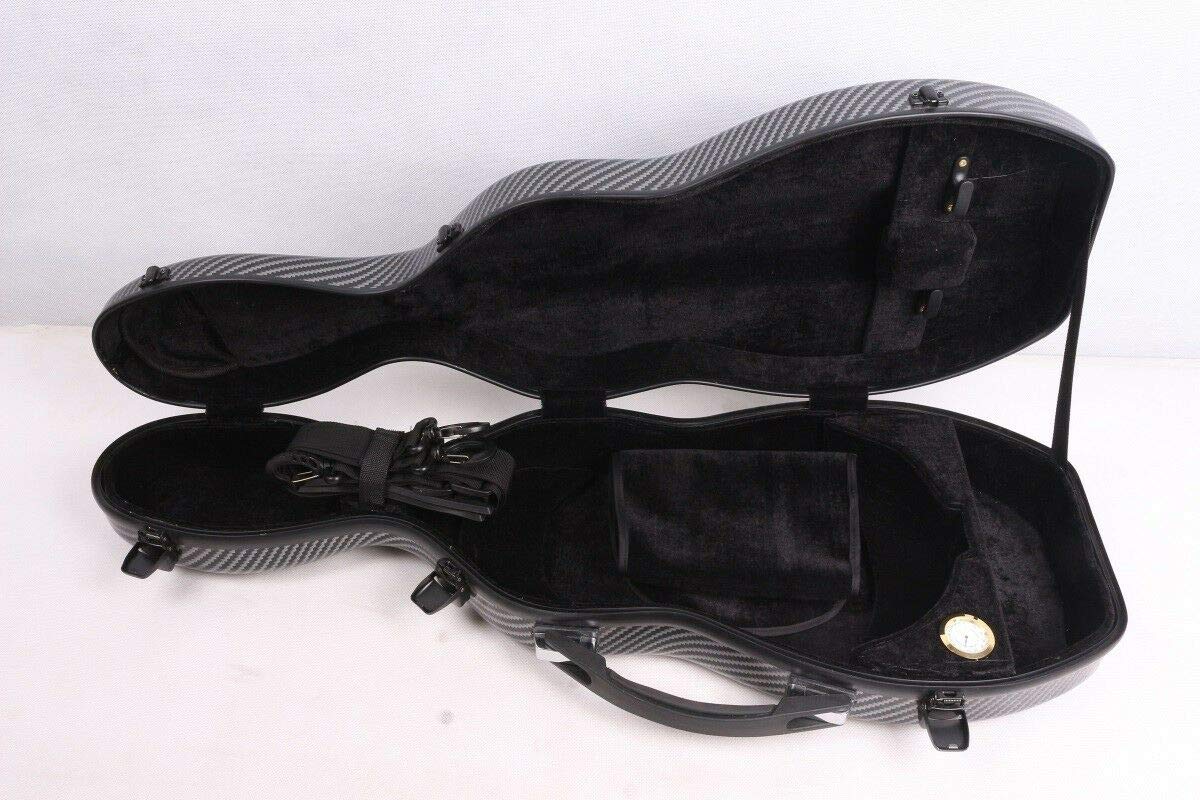 Premium Full Size Violin Case - Gourd Shaped Carbon Fiber Hard Case with Black Finish | Perfect for Professional Musicians, Travel & Storage Protection
