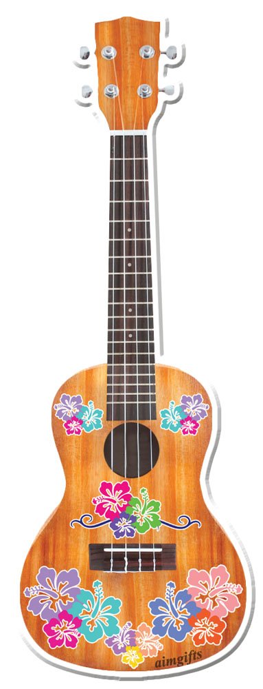 Flower Acrylic Magnet Ukulele - Decorative Magnetic Guitar Accessory for Fridge, Locker & Office