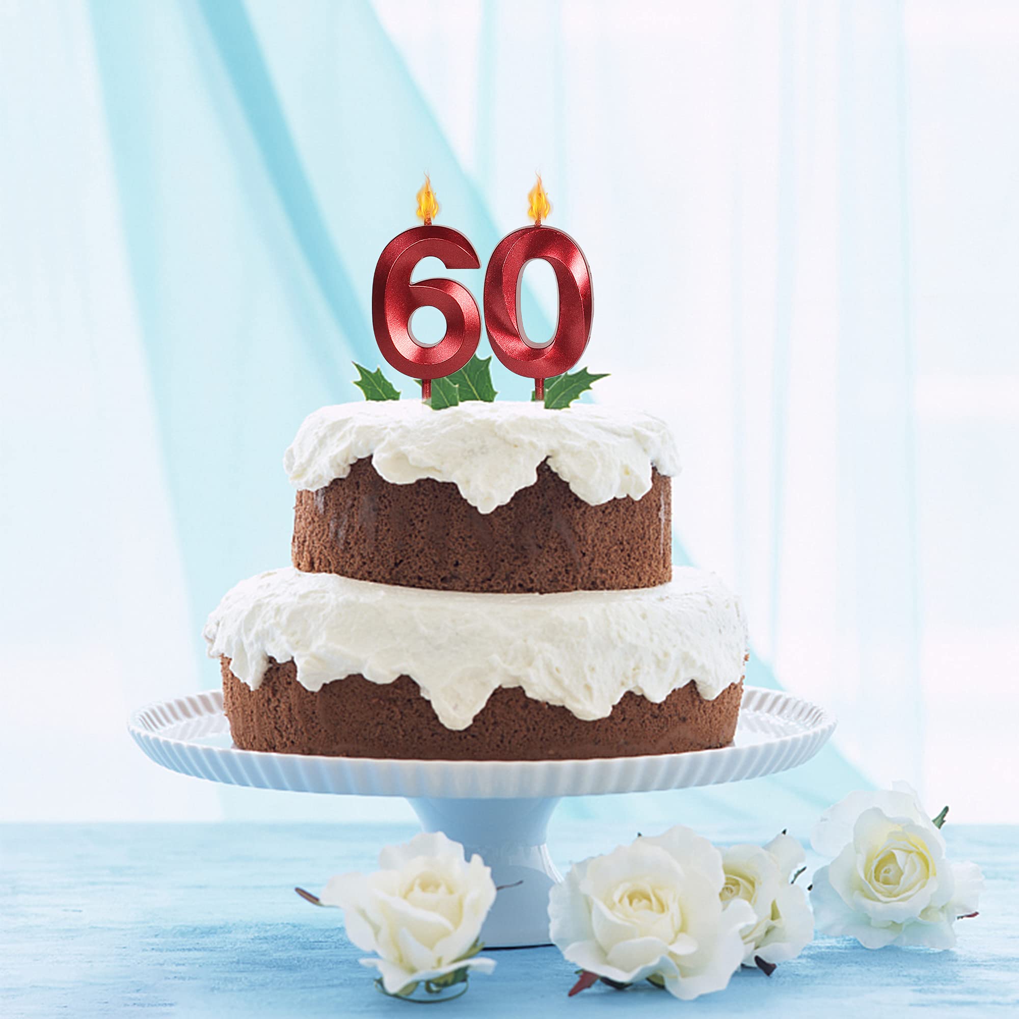 50th Birthday Candles for Cakes - Set of 5 Glitter Number 50 Cake Toppers for Anniversary, Wedding & Celebration Decorations - Perfect for Milestone Birthdays, Retirement Parties & Golden Anniversary Cakes
