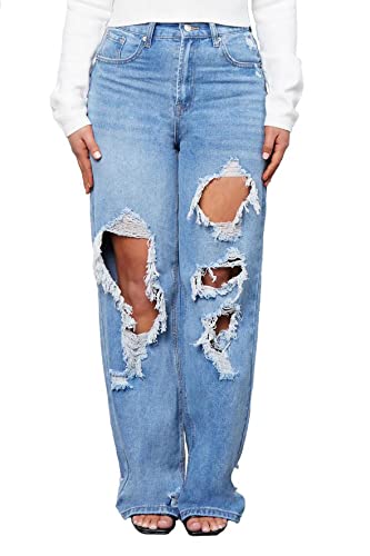 Women's High Waisted Skater Denim Jeans - Stretch Comfort Fit Vintage Style for Casual Wear & Street Fashion