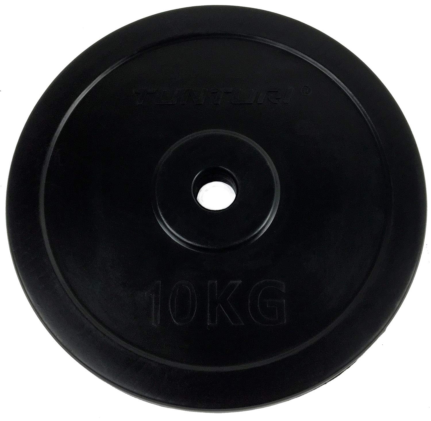 Tunturi Unisex Adult Rubber Weight Plate 20.0kg (44 lbs) - Single Black Gym Plate for Strength Training & Home Workouts