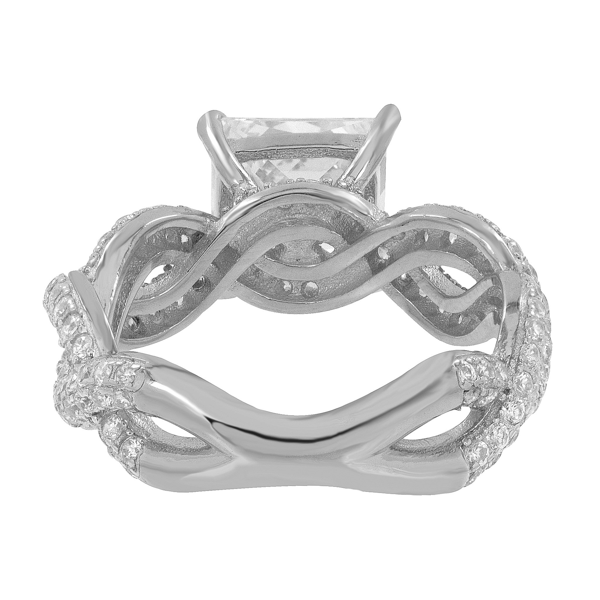 1.5 Carat Princess Cut Square Engagement Ring - Infinity Band Style for Wedding & Proposal - Perfect for Brides, Anniversaries & Romantic Occasions