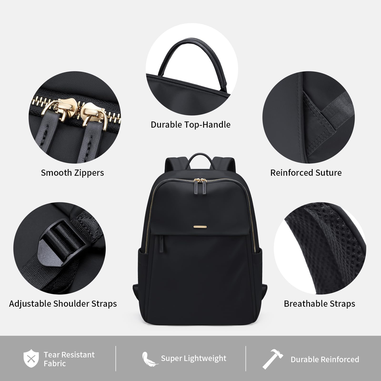 GOLF SUPAGS Women's Laptop Backpack with Separate 14 Inch Laptop Compartment - Stylish Work Travel Backpack for College, Office & Commuting - Perfect for Business Trips, School & Daily Use