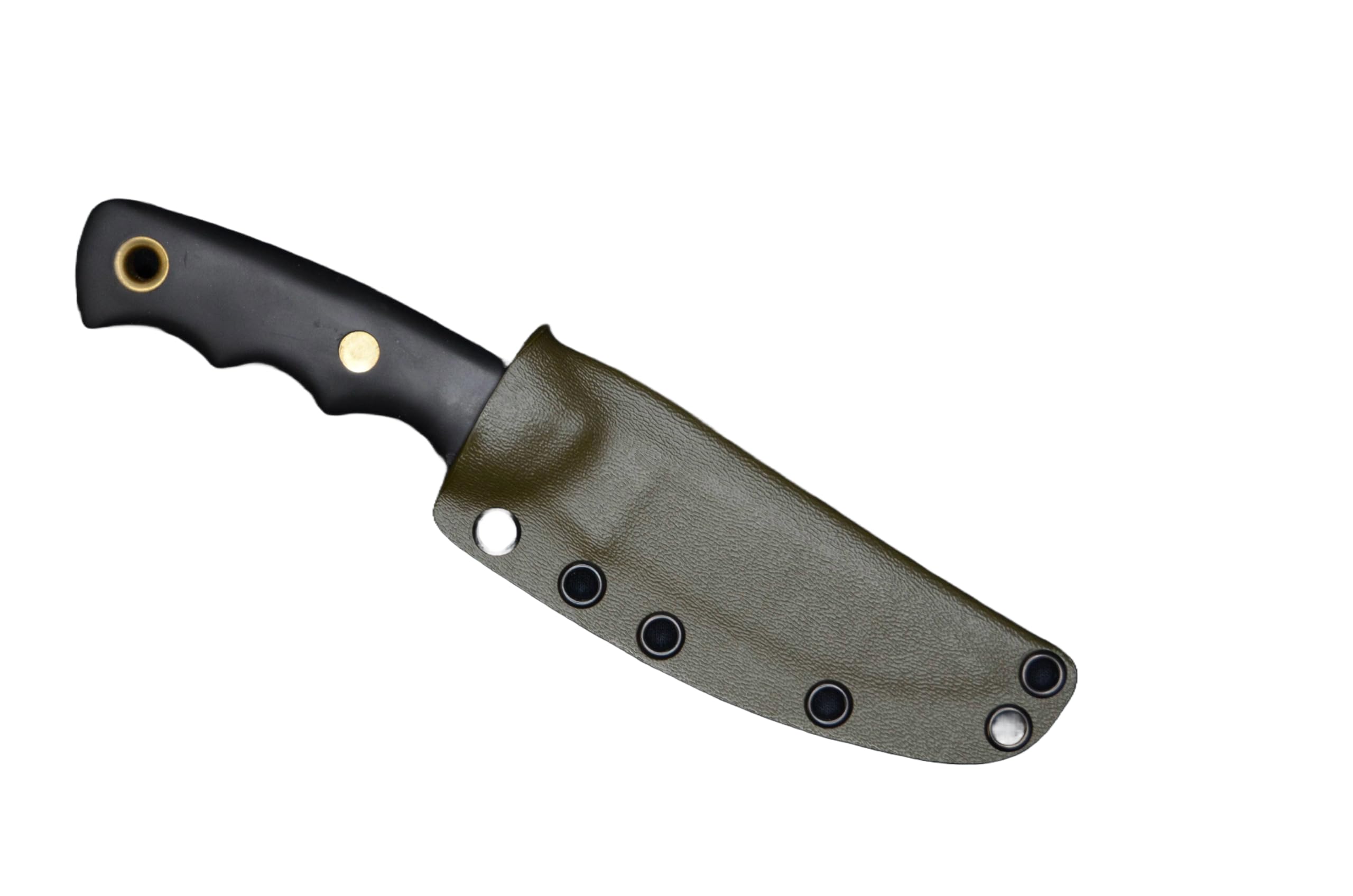 KNIVES OF ALASKA ALPHA WOLF OD GREEN FOLDING KNIFE WITH CUSTOM KYDEX SHEATH BY RED HILL SHEATHS - Perfect for Hunting, Camping & Outdoor Survival