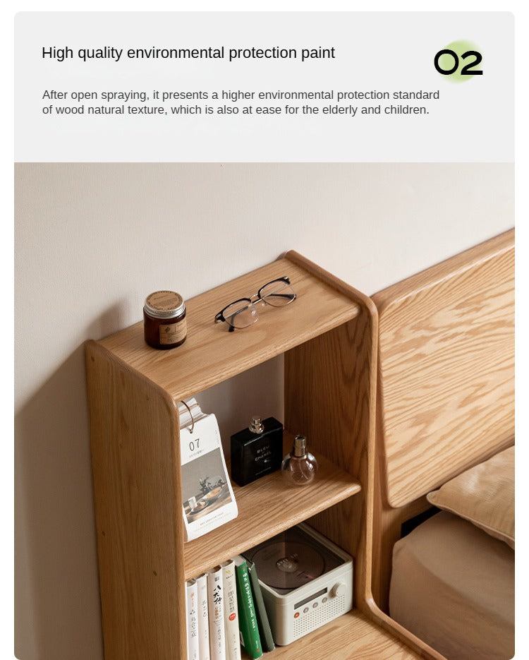 Solid Oak Wood Nightstand - Sturdy & Elegant Bedside Table for Bedroom, Living Room, or Office - Perfect for Storage & Décor