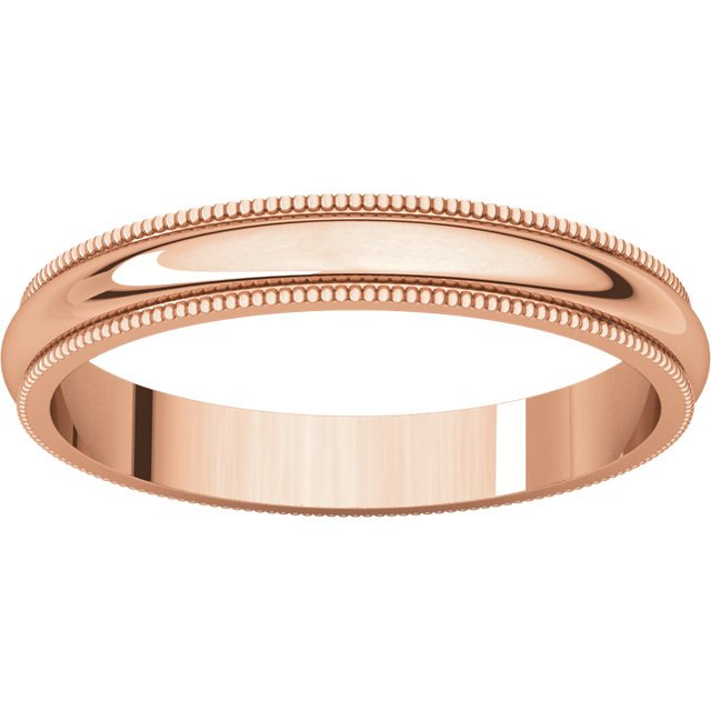14K Gold 3mm Milgrain Wedding Band for Women - Elegant & Timeless Bridal Ring for Engagement, Anniversary & Special Occasions