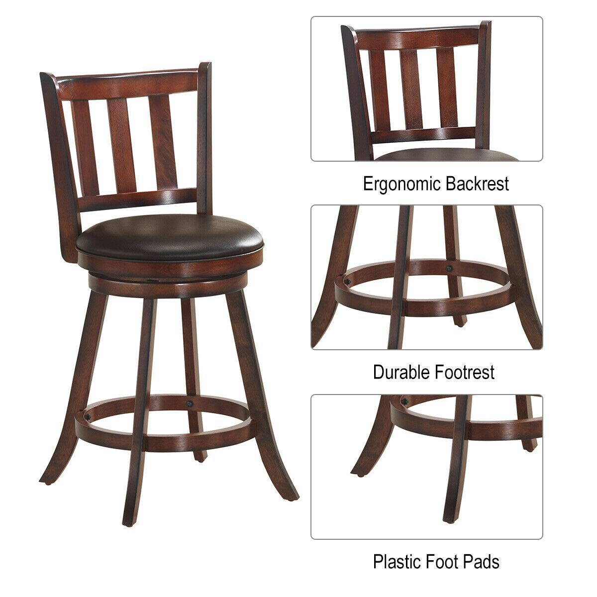 COSTWAY 4-Piece Bar Stool Set - 25