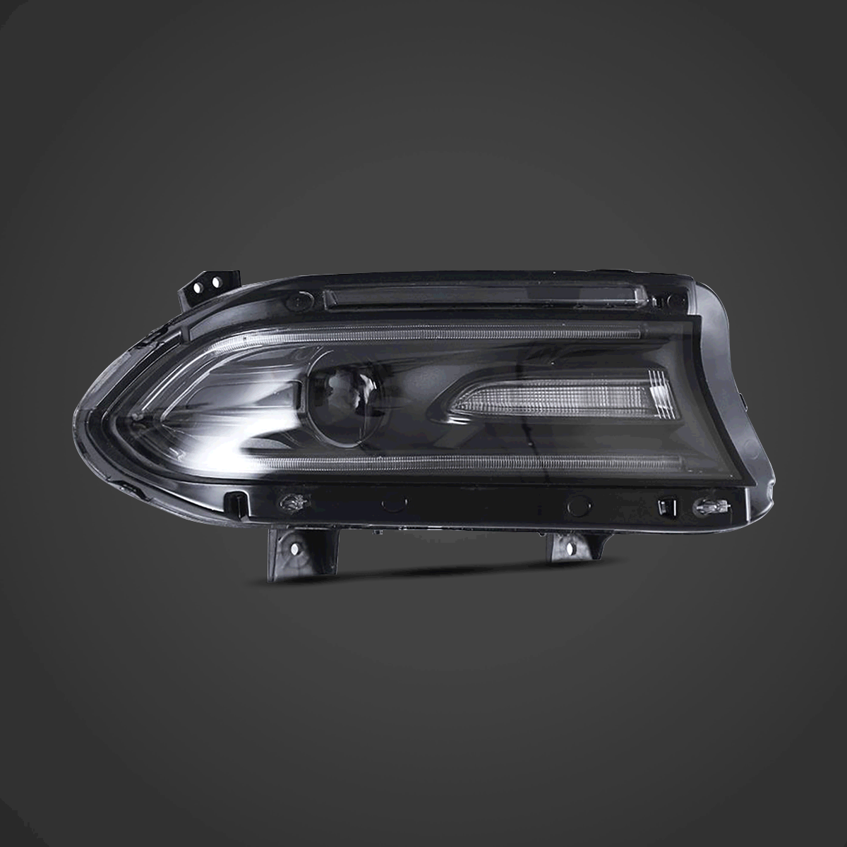 High-Performance LED Headlight Assembly - Dual Beam Projector for 2015-2023 Dodge Charger 7th Gen (LD) - Black Housing - Upgrade Your Night Driving & Style