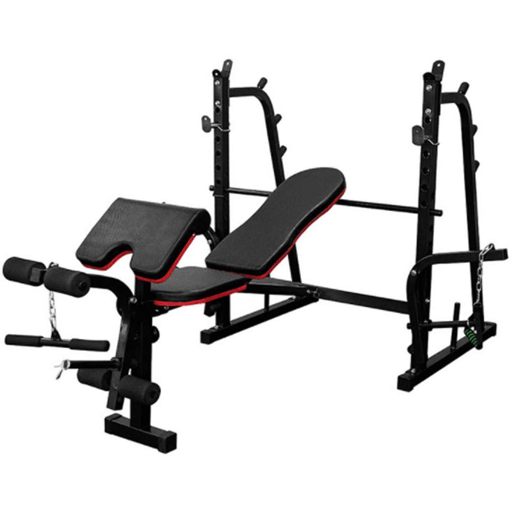 Visdron Adjustable Folding Weight Bench - Multifunctional Foldable Gym Bench with Barbell Rack & Leg Developer - Heavy Duty Commercial Strength Training Equipment for Home & Gym Use (Black, 582) - Perfect for Full-Body Workouts, Weight Lifting, and Strength Training