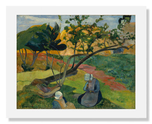 Paul Gauguin Landscape with Two Breton Women Painting - Vintage Art Print for Home & Office Decor - Perfect for Living Room, Bedroom or Gallery Wall Display