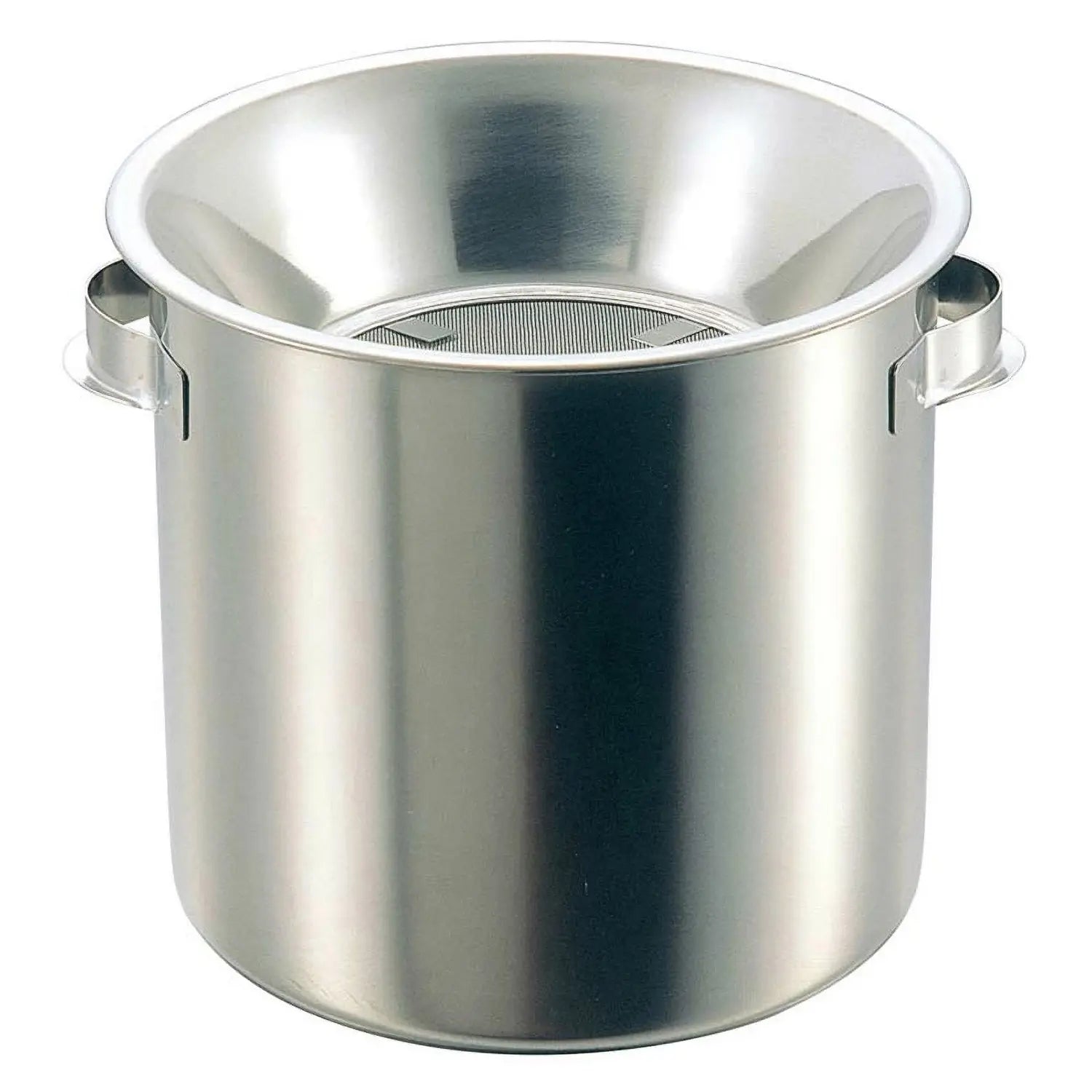EBM Stainless Steel Tempura Oil Filter Pot with Replacement Mesh - Durable Deep Fryer Accessory for Home & Commercial Kitchens