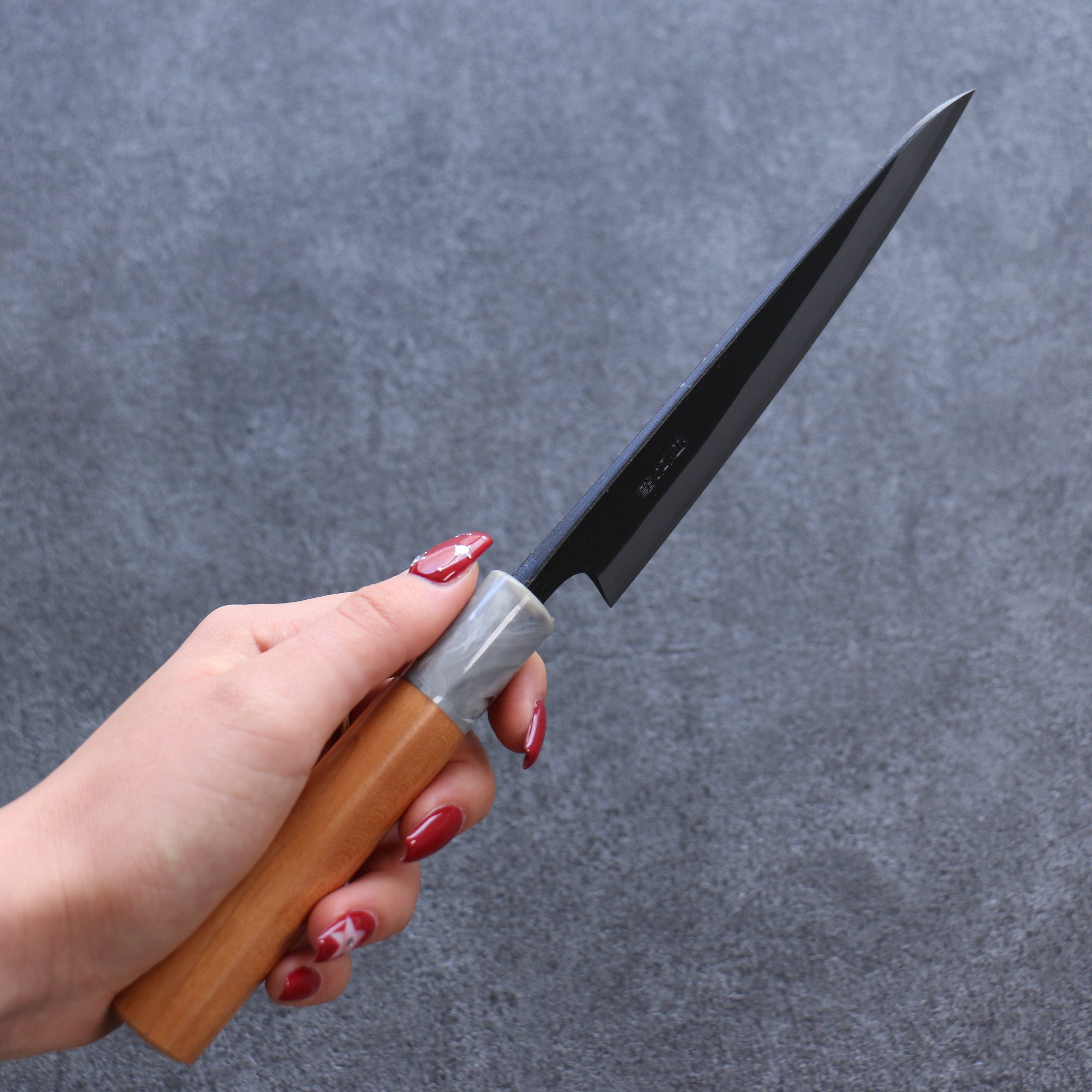 Nao Yamamoto White Steel No.2 Kurouchi Petty Utility Knife 135mm with Cherry Blossom Handle - Perfect for Slicing, Peeling & Precision Kitchen Tasks