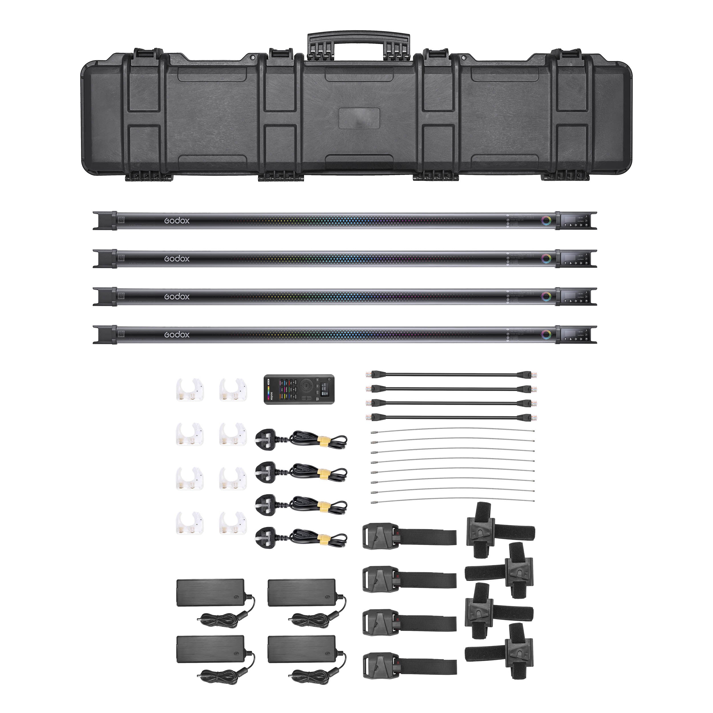 TL120 K4 Bi-Color RGB LED Light Tube Kit - 4 Pack for Photography, Video Lighting & Home Decoration